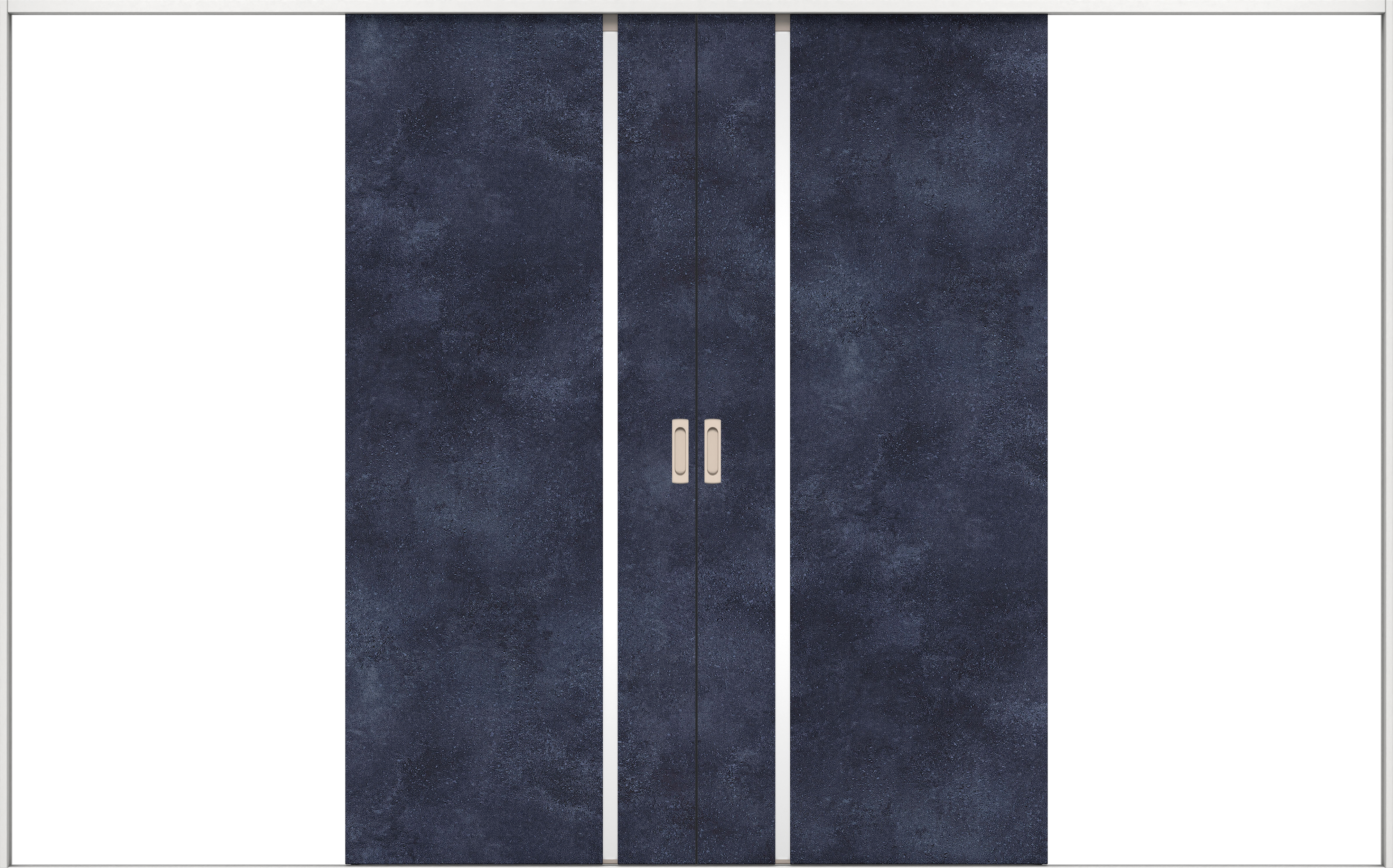 リビングドア　イエリア　引戸・引分　扉セット　Ｌ９デザイン　３２６６幅用　２０００高　〈コバルトブルー柄〉　左右兼用　錠なし　ラクラクローズ付