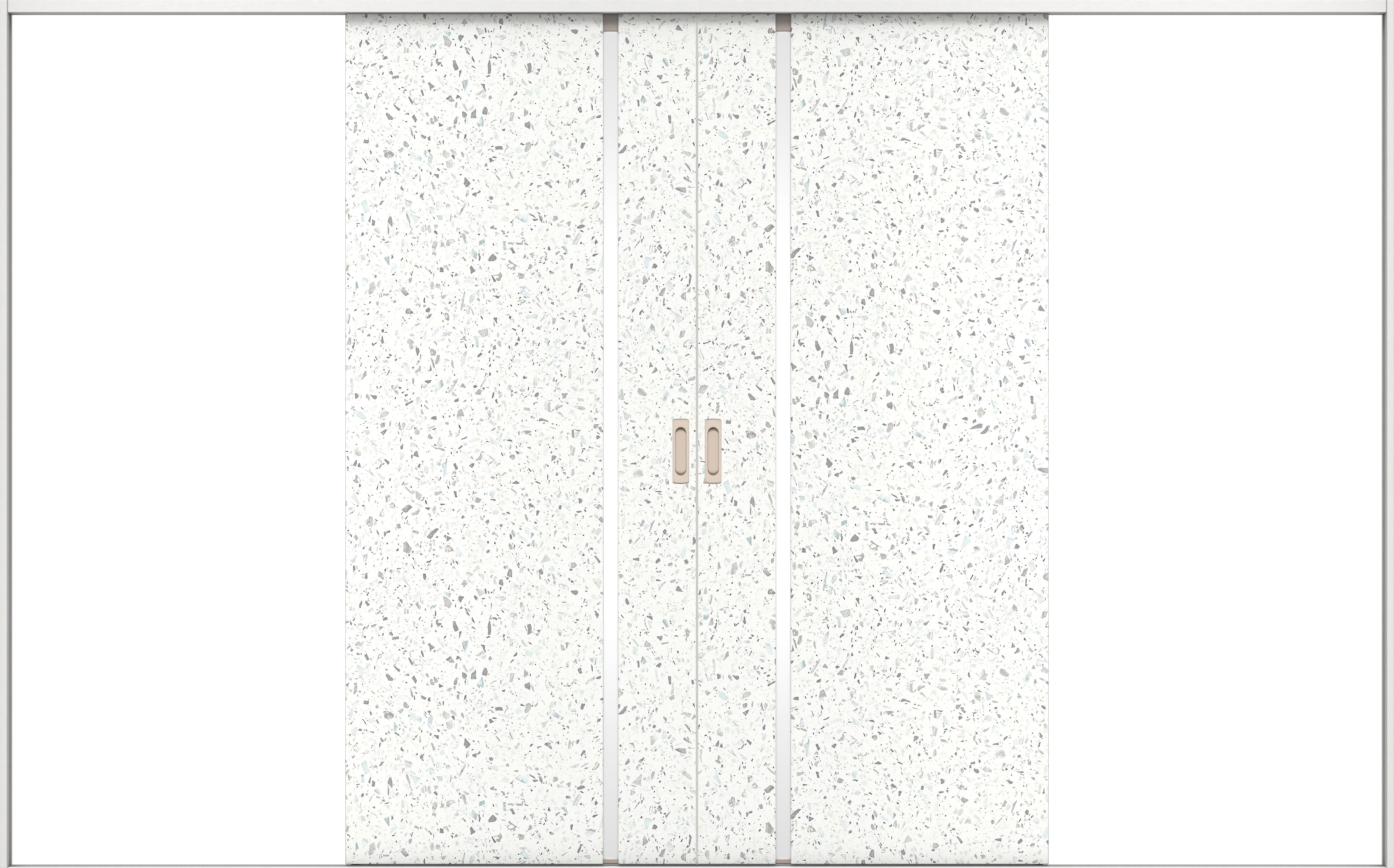 リビングドア　イエリア　引戸・引分　扉セット　Ｌ９デザイン　３２６６幅用　２０００高　〈テラゾホワイト柄〉　左右兼用　錠なし　ラクラクローズ付