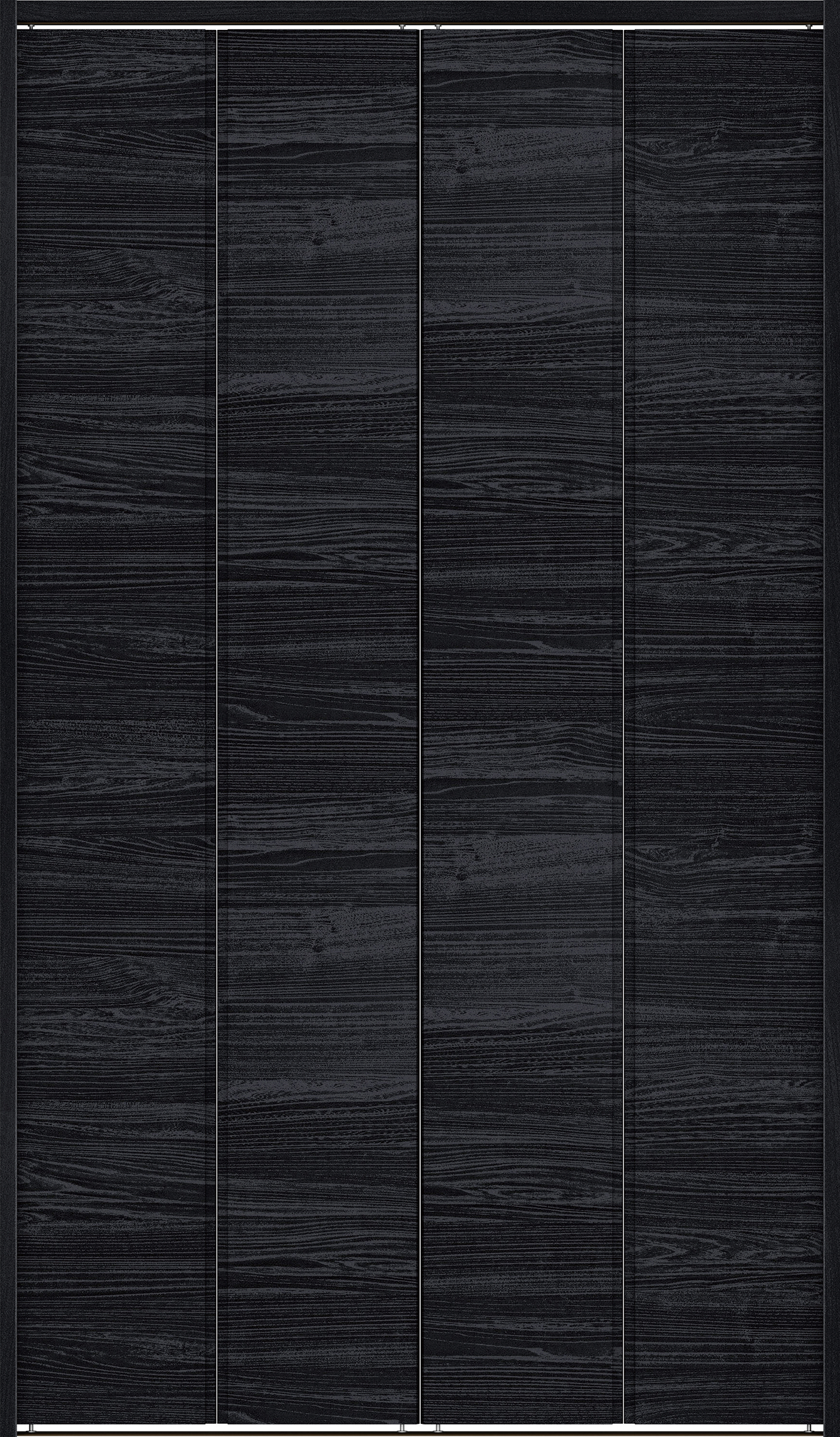 クローク収納　イエリア　折戸ユニット　ハンドルレス横木目タイプ　ウッド扉　下レール付三方枠（固定枠）　セット　１３２０幅（１．５Ｍ間口）　２０３５高　〈モスブラック柄〉　ハンドルレス