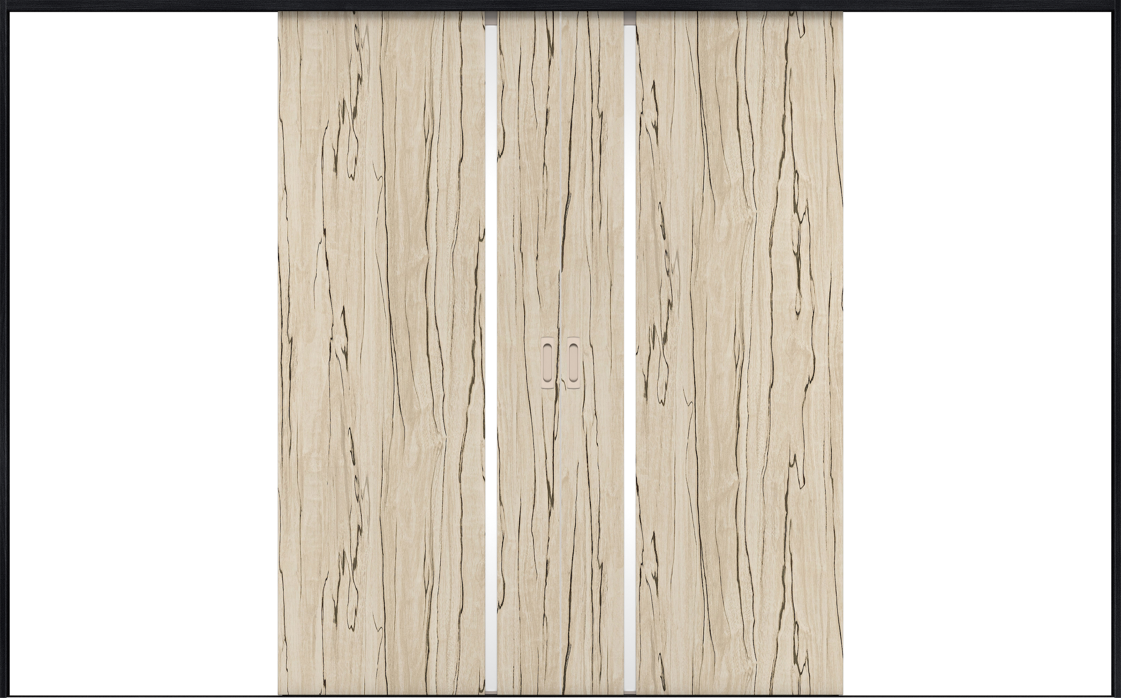 リビングドア　イエリア　引戸・引分　扉セット　Ｌ９デザイン　３２６６幅用　２０００高　〈スロウベージュ柄〉　左右兼用　錠なし　ラクラクローズ付