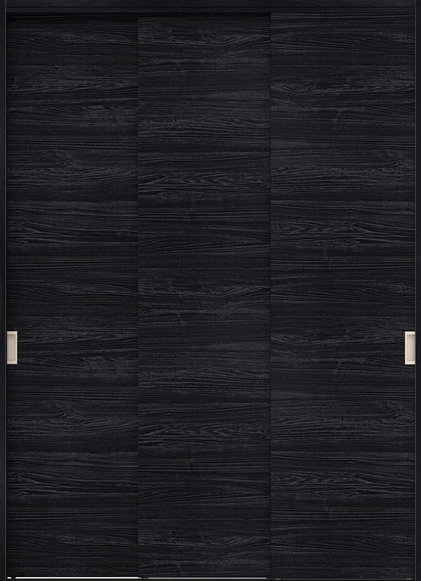 クローク収納　イエリア　引戸ユニット　フラット横木目タイプ　三方枠（固定枠）　セット　１８２０幅（２Ｍ間口）　２３１８高　〈モスブラック柄〉　引手〈Ｔシルバー色〉