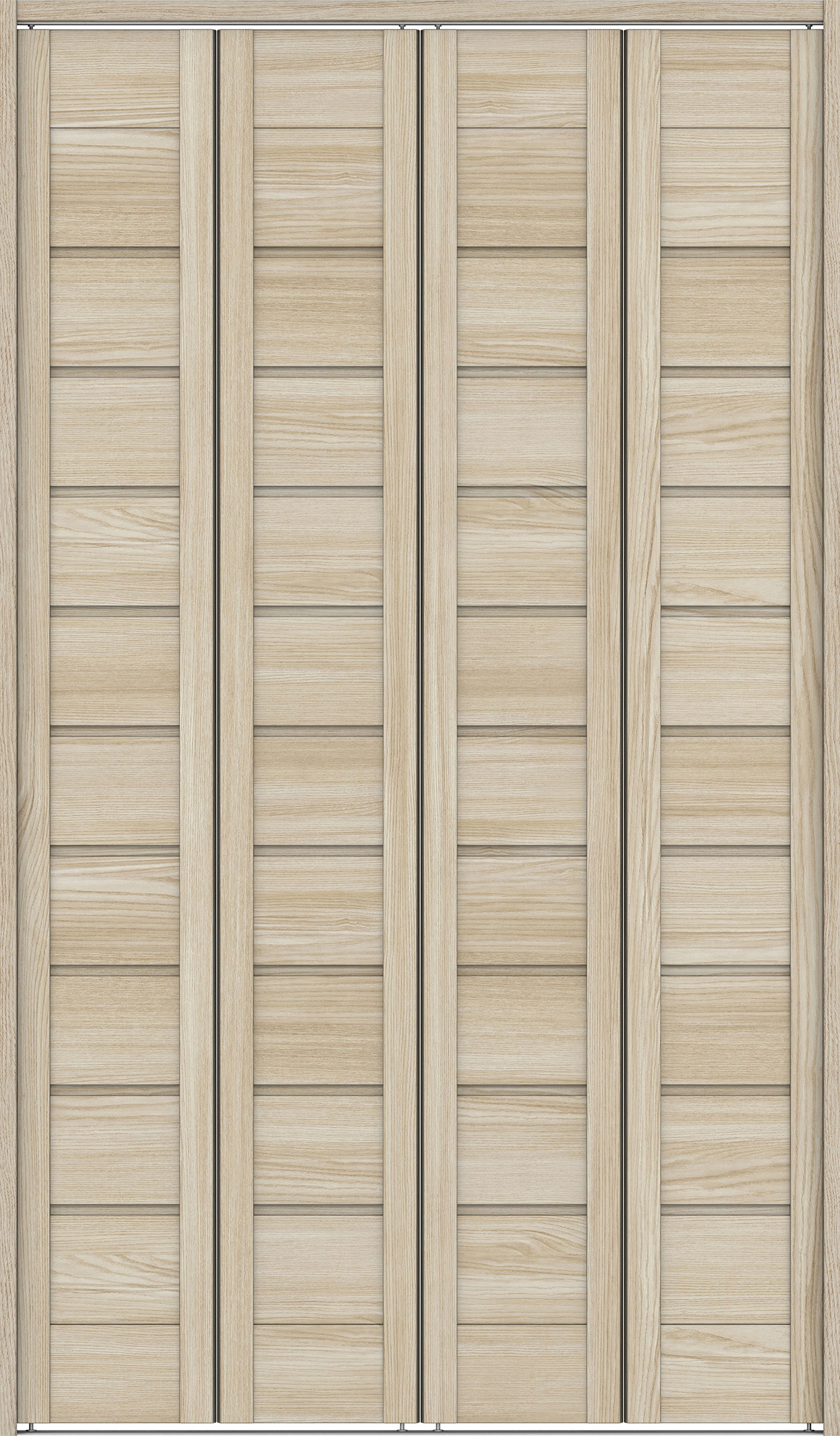 クローク収納　イエリア　折戸ユニット　通気タイプ　ウッド扉　下レール付三方枠（固定枠）　セット　１１９０幅（４．５尺間口）　２０３５高　〈ソフトグレージュ柄〉　ハンドルレス