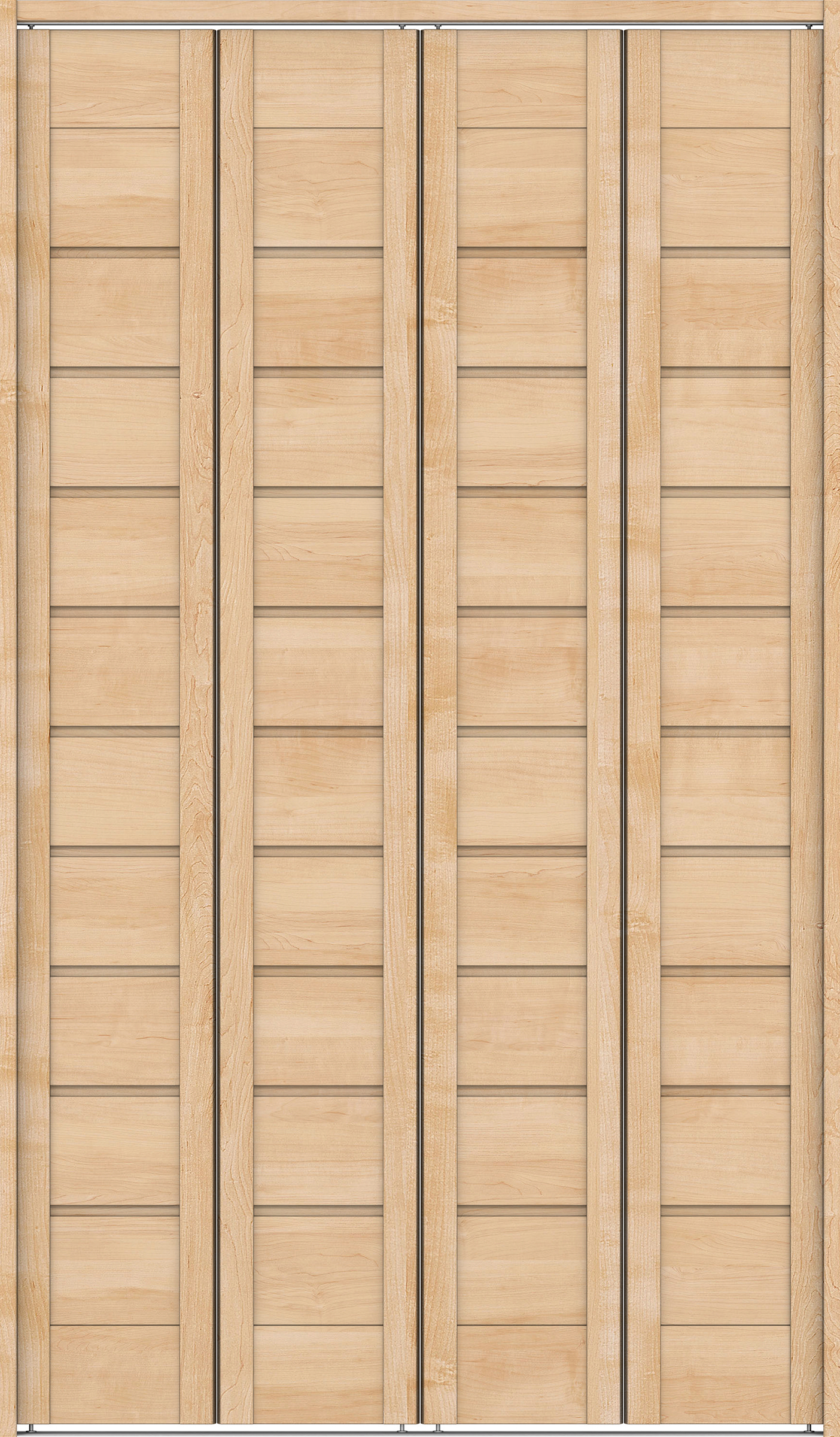 クローク収納　イエリア　折戸ユニット　通気タイプ　ウッド扉　下レール付三方枠（固定枠）　セット　１１９０幅（４．５尺間口）　２０３５高　〈ミルベージュ柄〉　ハンドルレス