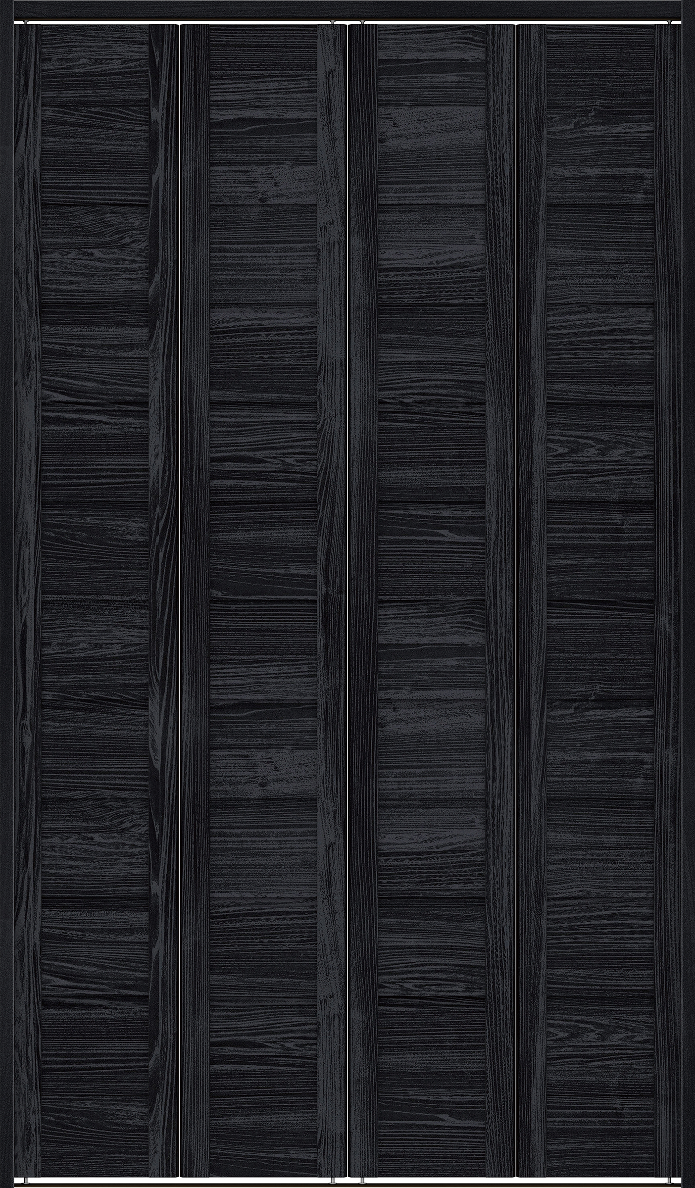 クローク収納　イエリア　折戸ユニット　通気タイプ　ウッド扉　下レール付三方枠（固定枠）　セット　１１９０幅（４．５尺間口）　２０３５高　〈モスブラック柄〉　ハンドルレス