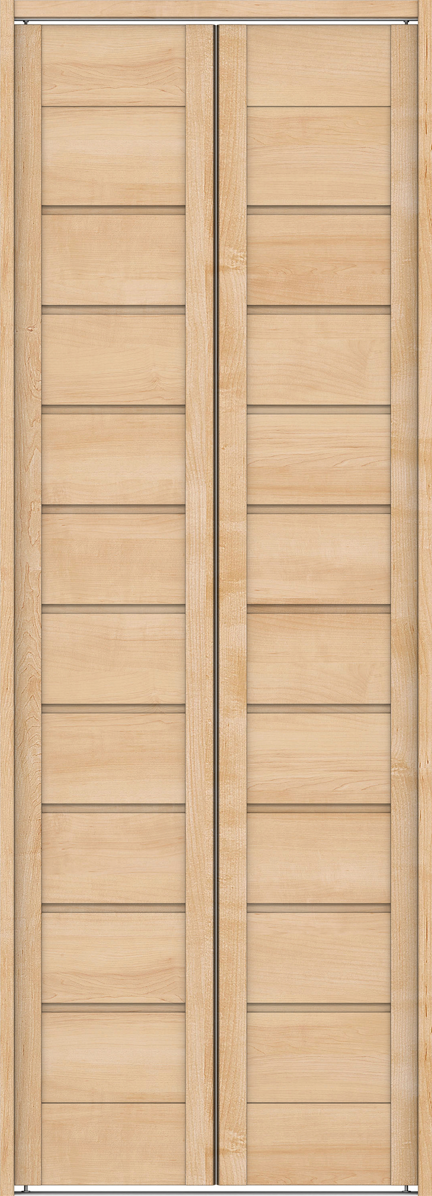 クローク収納　イエリア　折戸ユニット　通気タイプ　ウッド扉　下レール付三方枠（固定枠）　セット　７３５幅（３尺間口）　２０３５高　〈ミルベージュ柄〉　ハンドルレス