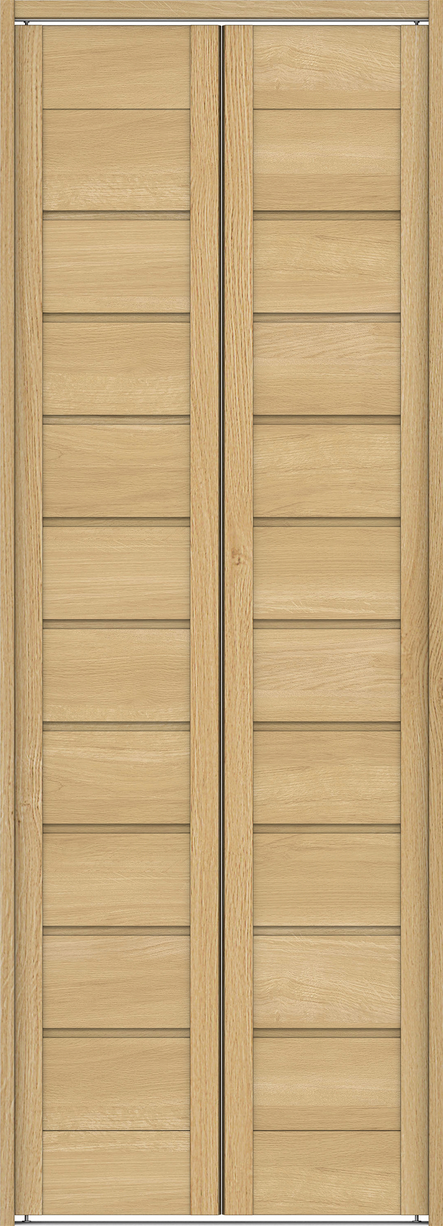 クローク収納　イエリア　折戸ユニット　通気タイプ　ウッド扉　下レール付三方枠（固定枠）　セット　７３５幅（３尺間口）　２０３５高　〈ライトオーカー柄〉　ハンドルレス