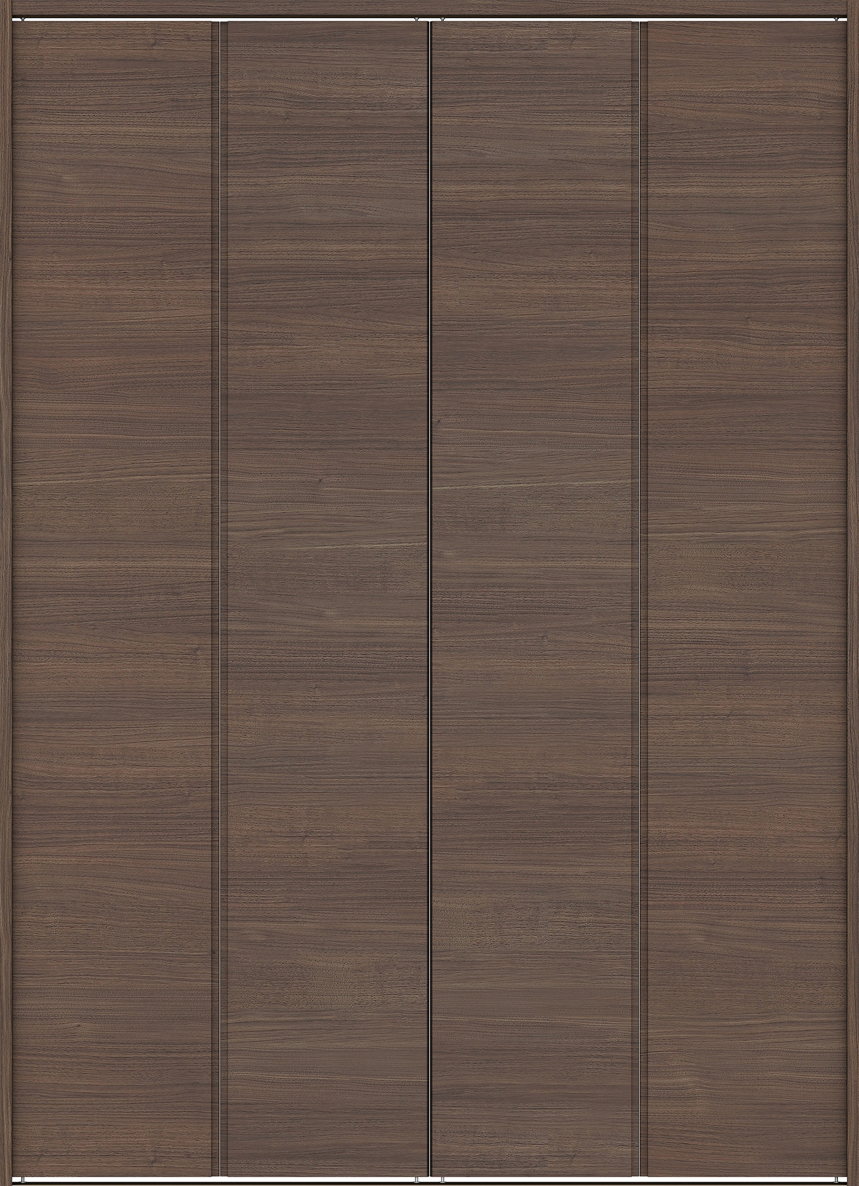 クローク収納　イエリア　折戸ユニット　ハンドルレス横木目タイプ　ウッド扉　下レール付三方枠（固定枠）　セット　１６４４幅（６尺小間口）　２３２０高　〈ダルブラウン柄〉　ハンドルレス