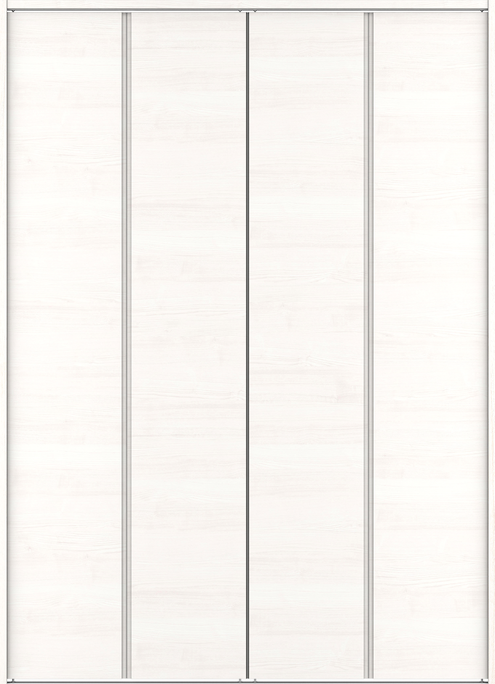 クローク収納　イエリア　折戸ユニット　ハンドルレス横木目タイプ　ウッド扉　下レール付三方枠（固定枠）　セット　１６４４幅（６尺小間口）　２３２０高　〈ネオホワイト柄〉　ハンドルレス