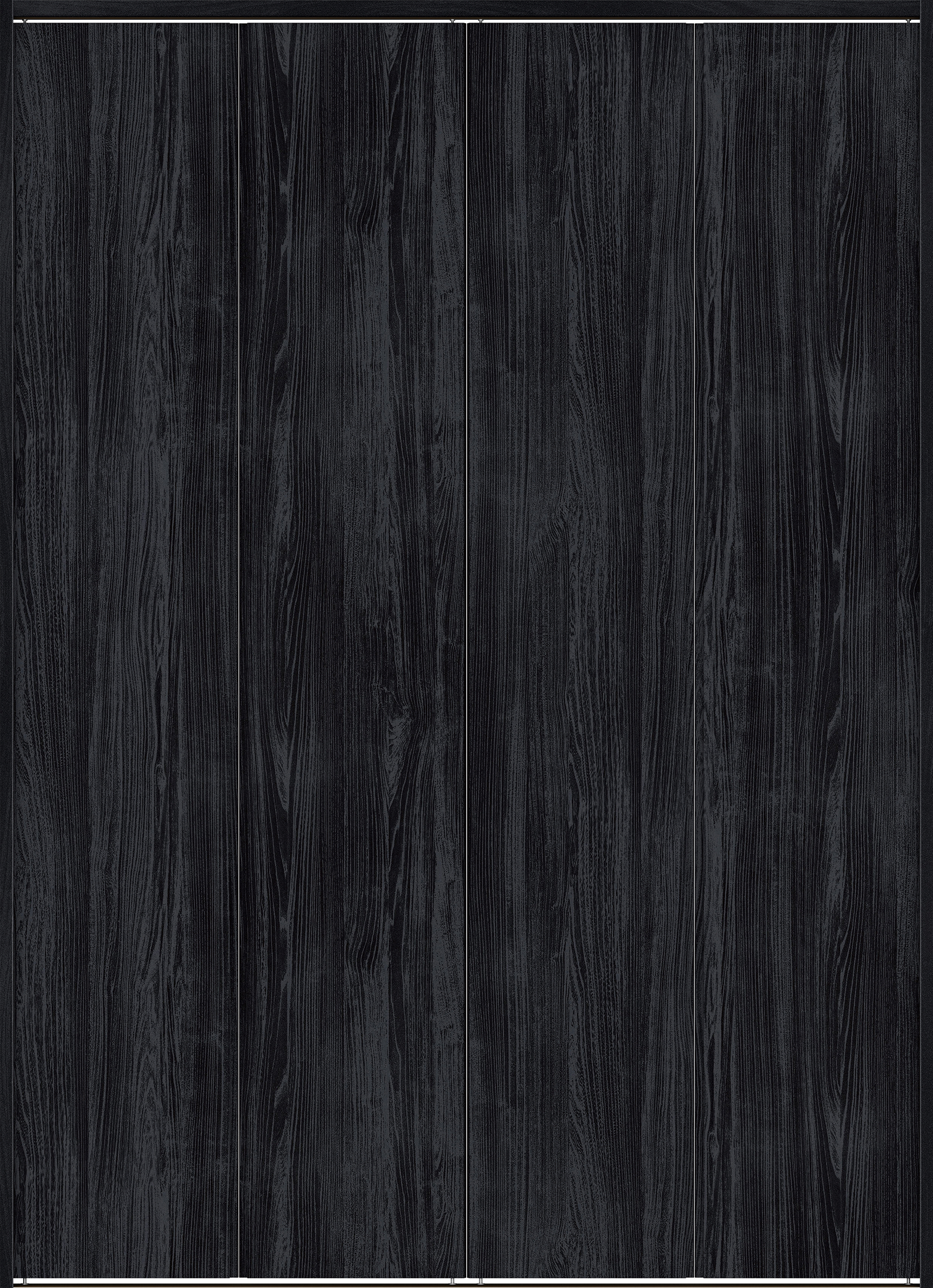 クローク収納　イエリア　折戸ユニット　ハンドルレス縦木目タイプ　ウッド扉　下レール付三方枠（固定枠）　セット　１６４４幅（６尺小間口）　２３２０高　〈モスブラック柄〉　ハンドルレス