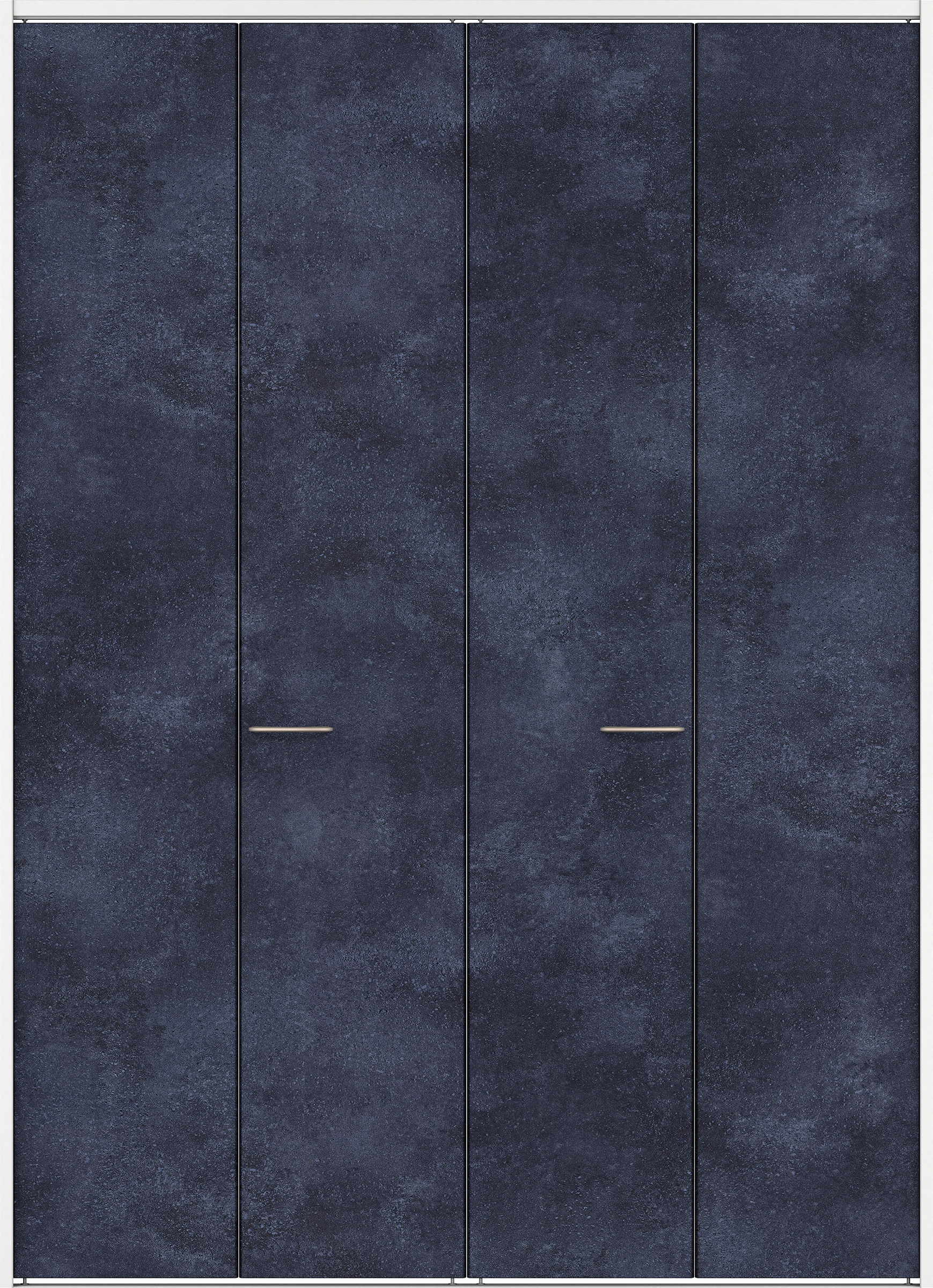 クローク収納　イエリア　折戸ユニット　フラットタイプ　パネル扉　下レール付三方枠（固定枠）　セット　１６８０幅（６尺間口）　２３２０高　〈コバルトブルー柄〉　ハンドル角型〈Ｔシルバー色〉