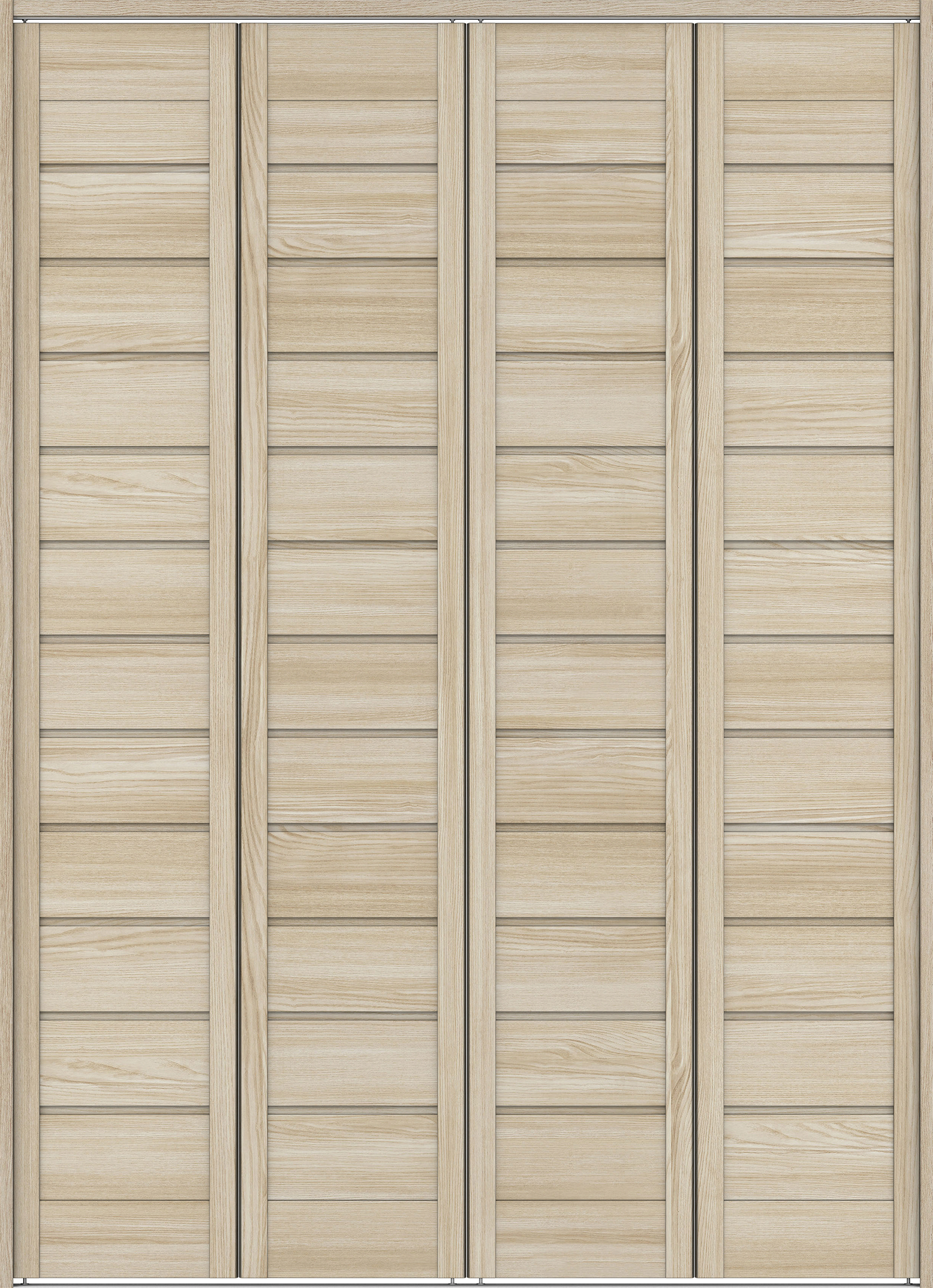 クローク収納　イエリア　折戸ユニット　通気タイプ　ウッド扉　下レール付三方枠（固定枠）　セット　１６８０幅（６尺間口）　２３２０高　〈ソフトグレージュ柄〉　ハンドルレス