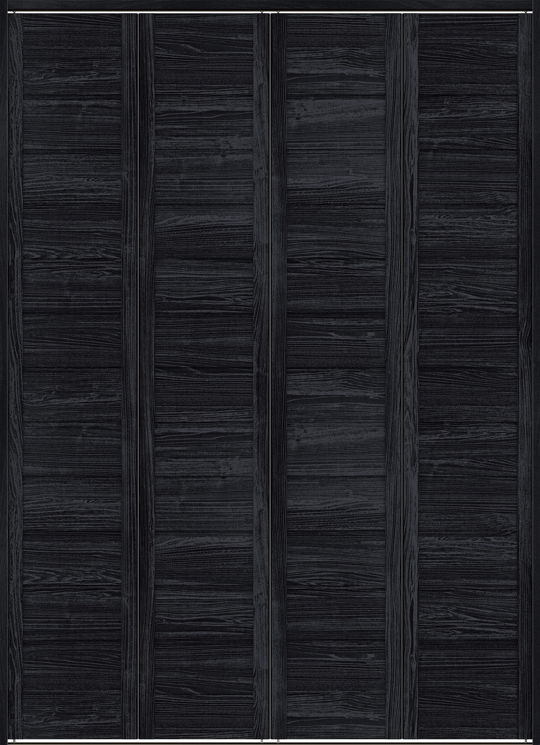 クローク収納　イエリア　折戸ユニット　通気タイプ　ウッド扉　下レール付三方枠（固定枠）　セット　１６４４幅（６尺小間口）　２３２０高　〈モスブラック柄〉　ハンドルレス