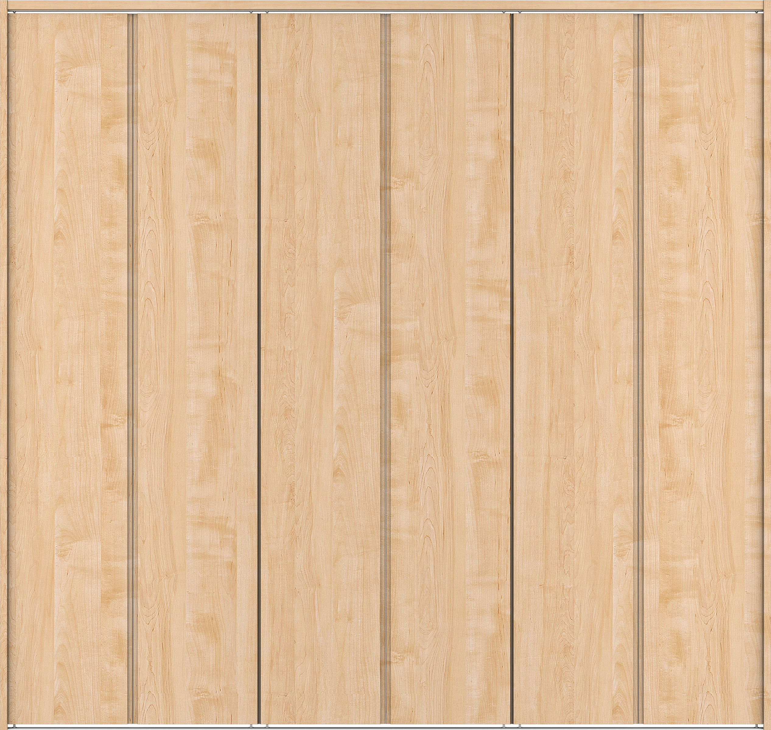 クローク収納　イエリア　折戸ユニット　ハンドルレス縦木目タイプ　ウッド扉　下レール付三方枠（固定枠）　セット　２７１４幅（３Ｍ間口）　２３２０高　〈ミルベージュ柄〉　ハンドルレス