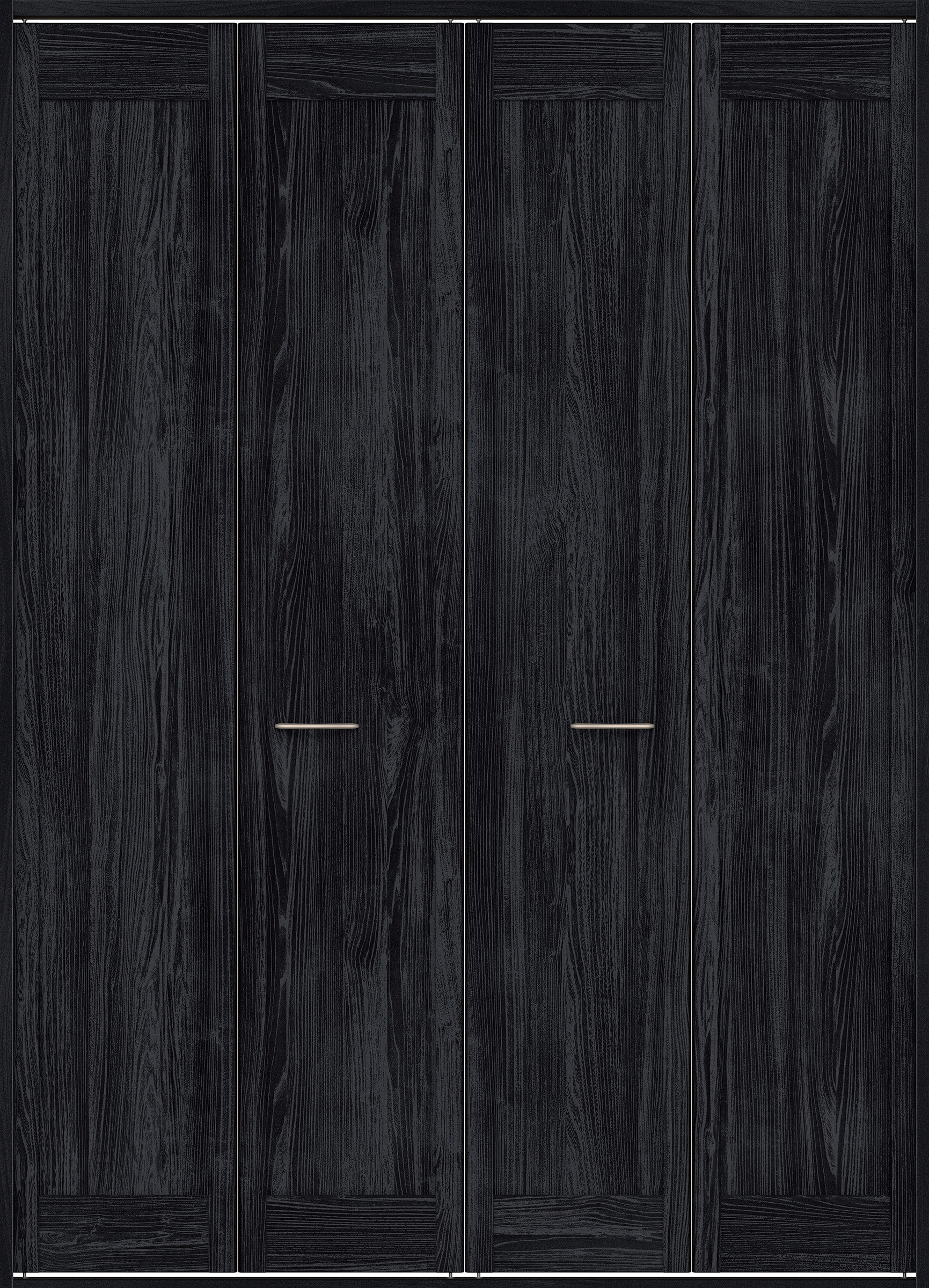 クローク収納　イエリア　折戸ユニット　カマチタイプ　ウッド扉　四方枠（固定枠）　セット　１６８０幅（６尺間口）　２３３０高　〈モスブラック柄〉　ハンドルラウンド型〈Ｔシルバー色〉