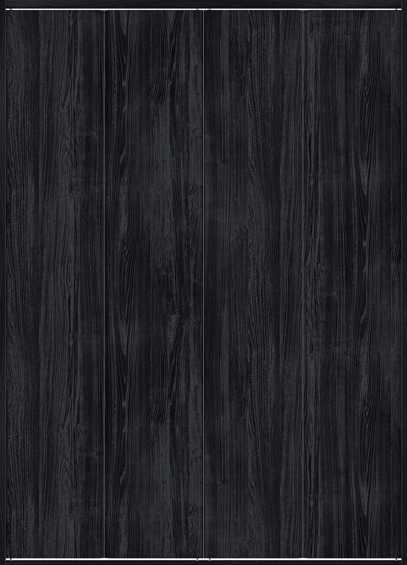 クローク収納　イエリア　折戸ユニット　ハンドルレス縦木目タイプ　ウッド扉　四方枠（固定枠）　セット　１６４４幅（６尺小間口）　２３３０高　〈モスブラック柄〉　ハンドルレス