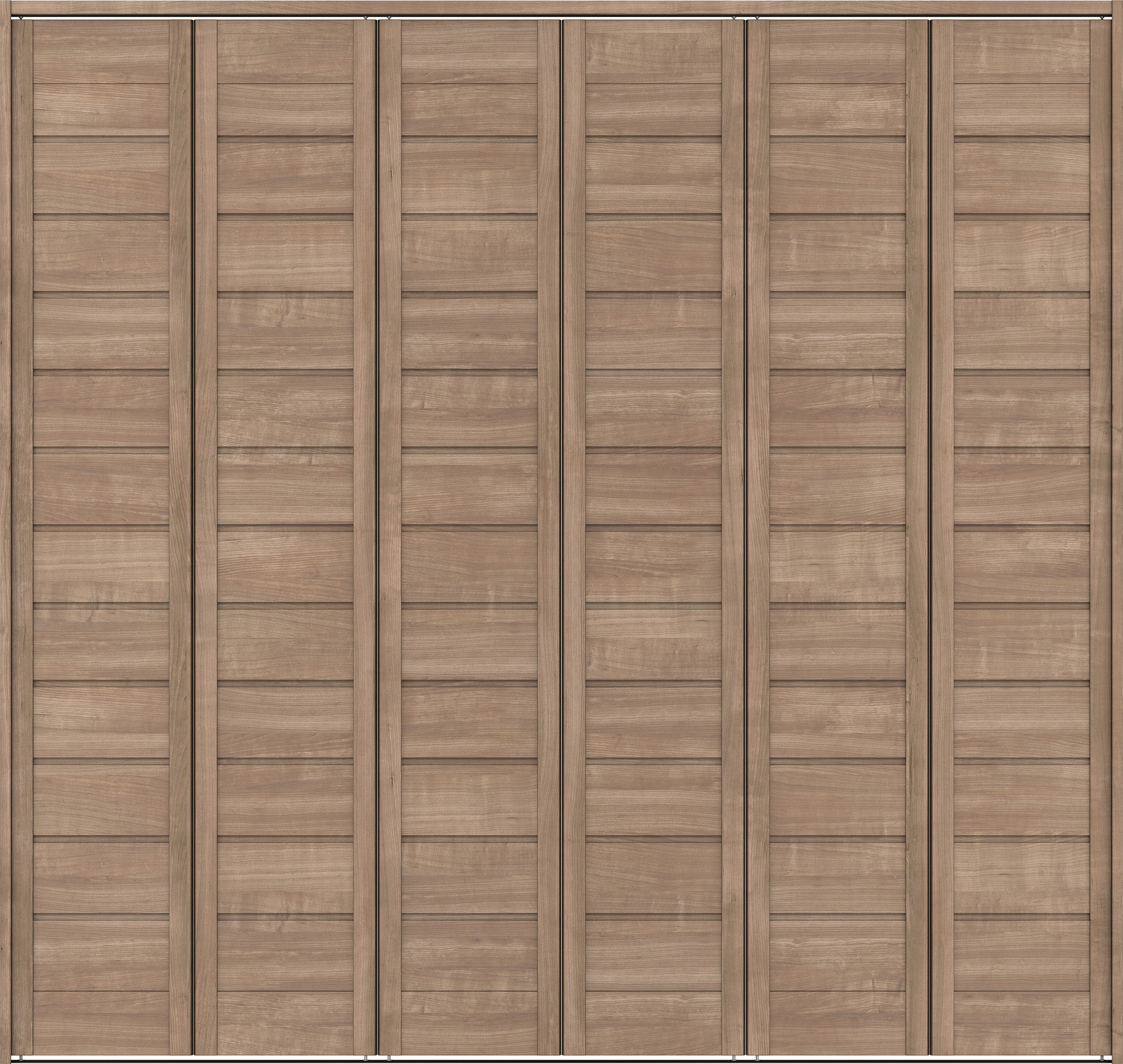 クローク収納　イエリア　折戸ユニット　通気タイプ　ウッド扉　下レール付三方枠（固定枠）　セット　２４５０幅（９尺間口）　２３２０高　〈トープグレー柄〉　ハンドルレス