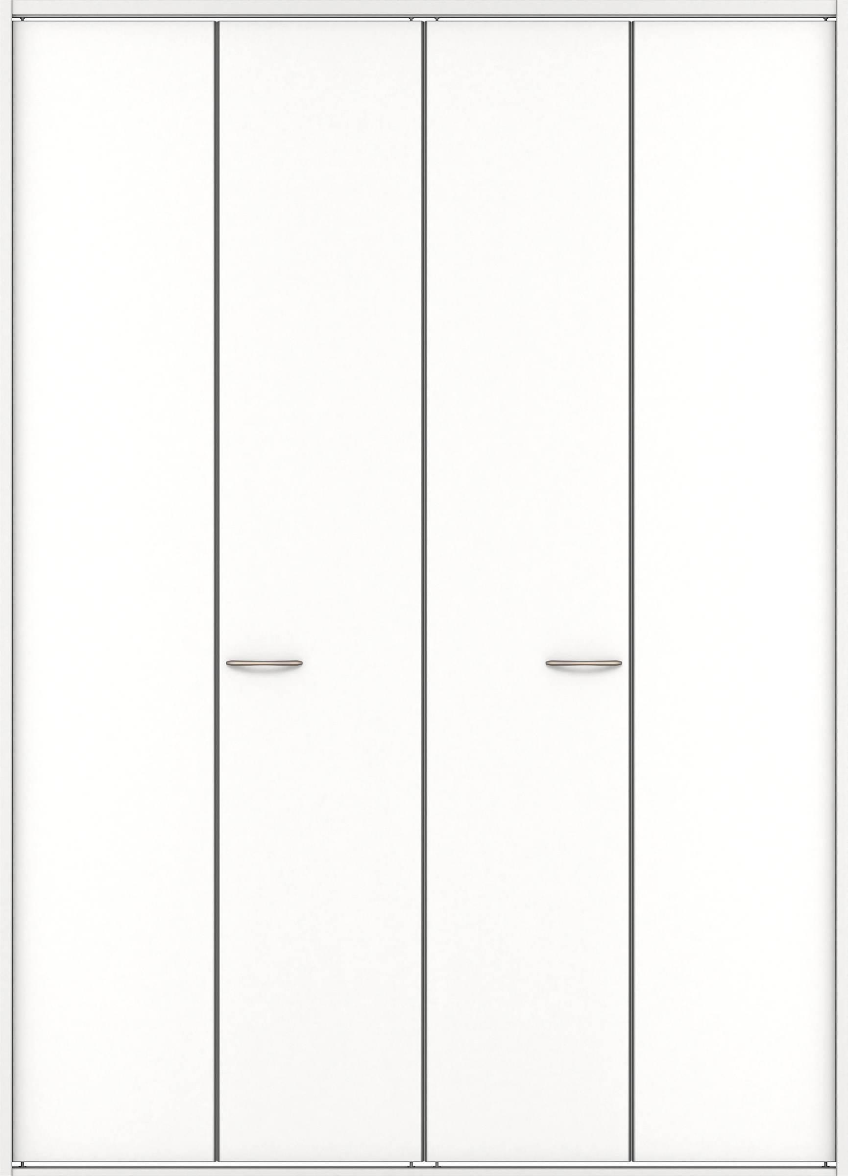 クローク収納　イエリア　折戸ユニット　フラット縦木目タイプ　ウッド扉　四方枠（固定枠）　セット　１６８０幅（６尺間口）　２３３０高　〈パウダーホワイト柄〉　ハンドルラウンド型〈Ｔシルバー色〉