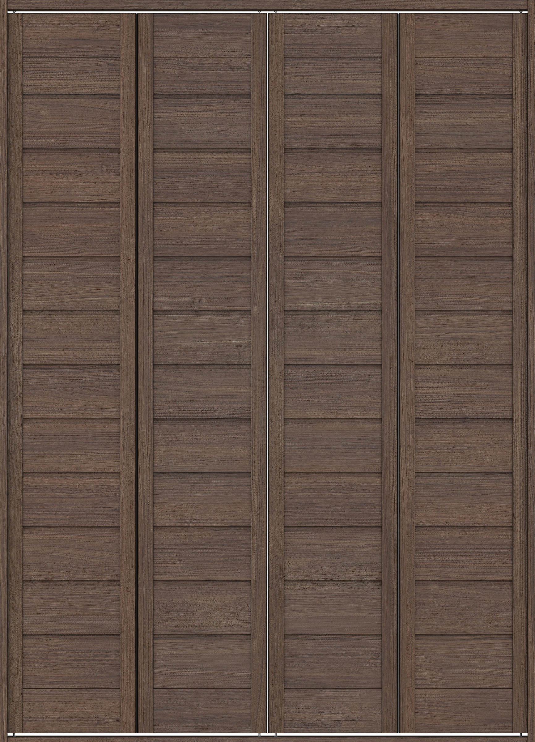 クローク収納　イエリア　折戸ユニット　通気タイプ　ウッド扉　四方枠（固定枠）　セット　１６８０幅（６尺間口）　２３３０高　〈ダルブラウン柄〉　ハンドルレス