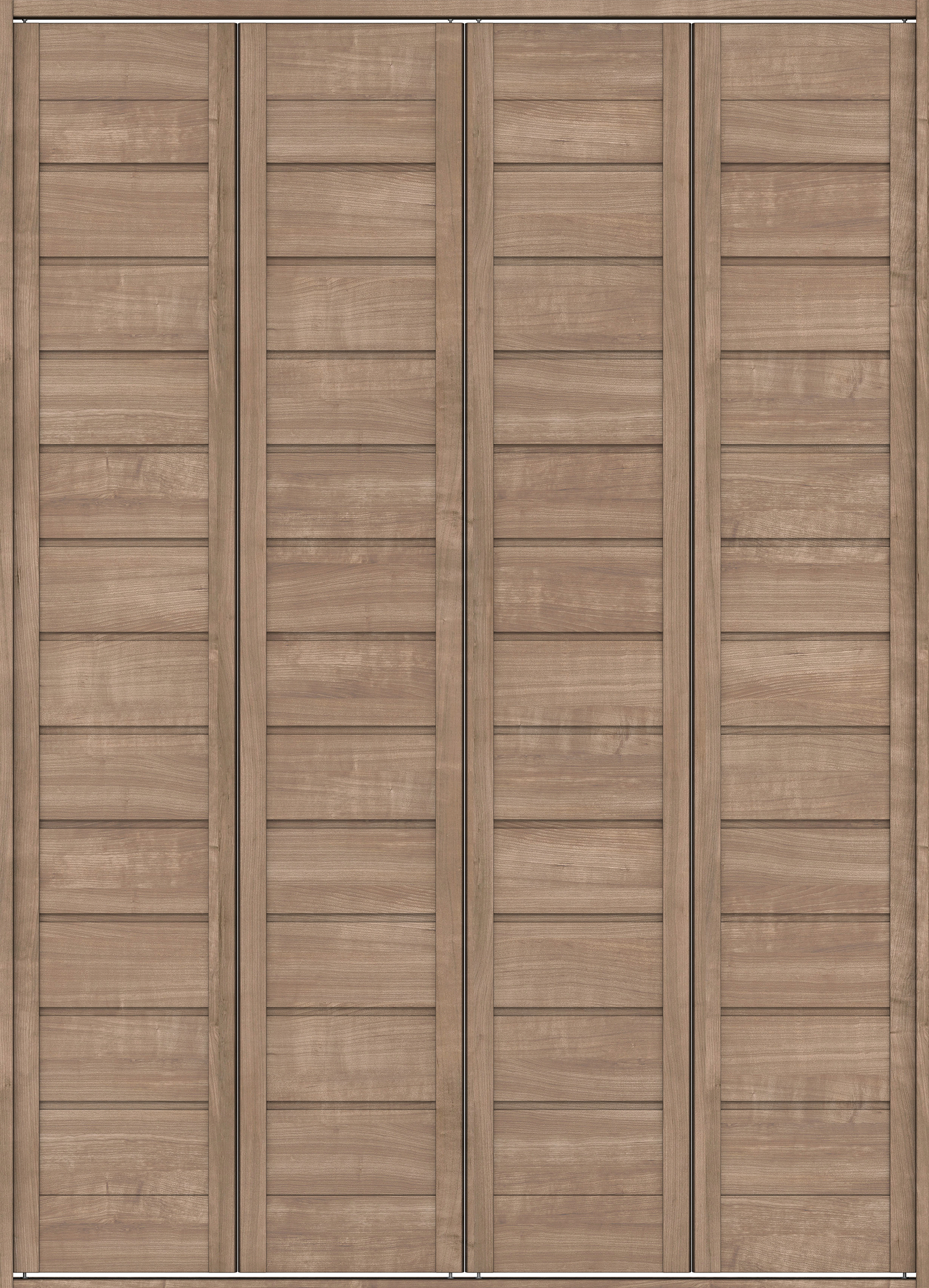 クローク収納　イエリア　折戸ユニット　通気タイプ　ウッド扉　四方枠（固定枠）　セット　１６４４幅（６尺小間口）　２３３０高　〈トープグレー柄〉　ハンドルレス