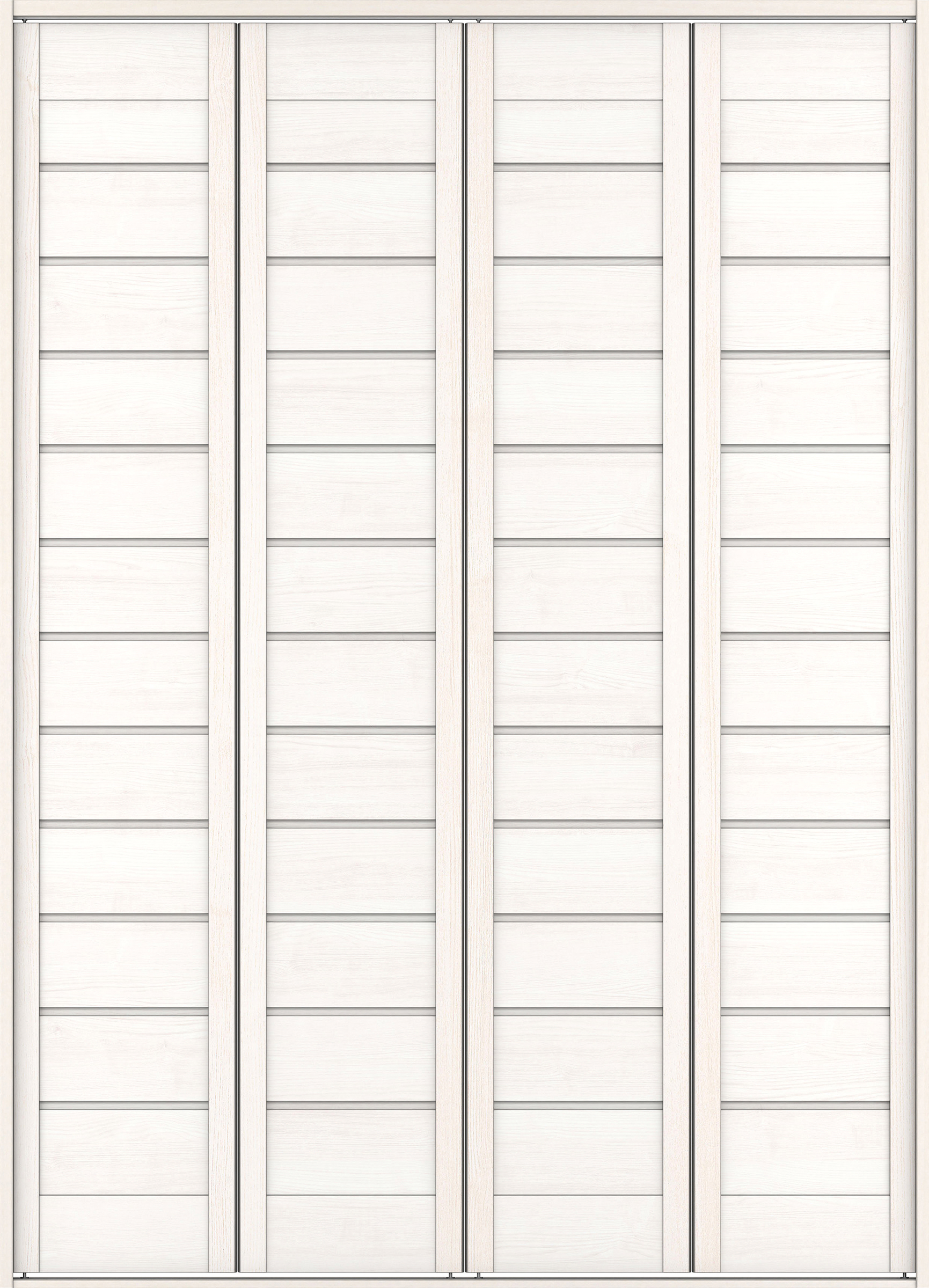 クローク収納　イエリア　折戸ユニット　通気タイプ　ウッド扉　四方枠（固定枠）　セット　１６８０幅（６尺間口）　２３３０高　〈ネオホワイト柄〉　ハンドルレス