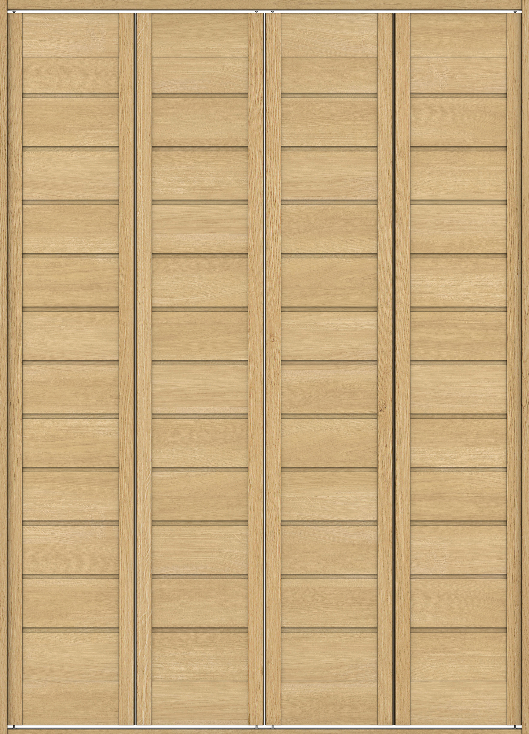 クローク収納　イエリア　折戸ユニット　通気タイプ　ウッド扉　四方枠（固定枠）　セット　１６８０幅（６尺間口）　２３３０高　〈ライトオーカー柄〉　ハンドルレス