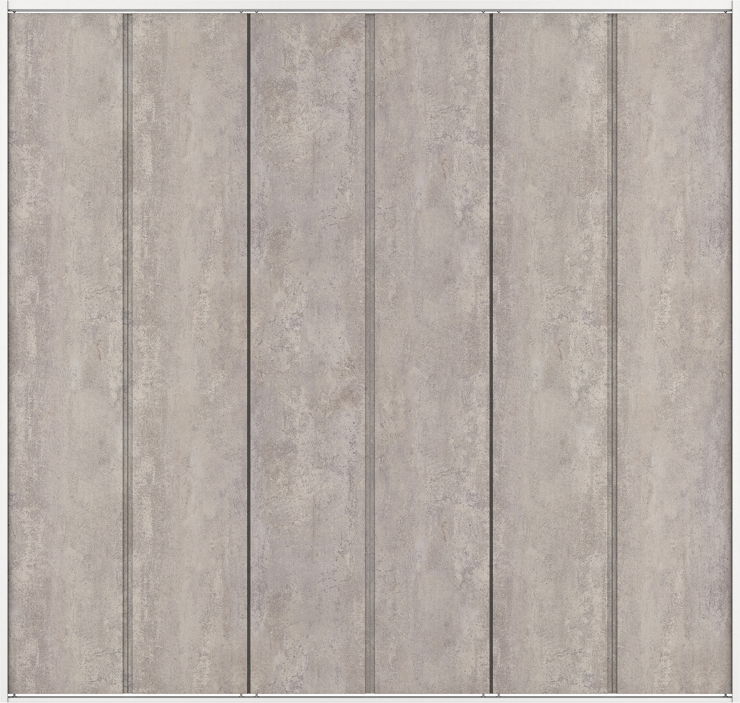 クローク収納　イエリア　折戸ユニット　ハンドルレスタイプ　パネル扉　四方枠（固定枠）　セット　２４５０幅（９尺間口）　２３３０高　〈コンクリートグレー柄〉　ハンドルレス