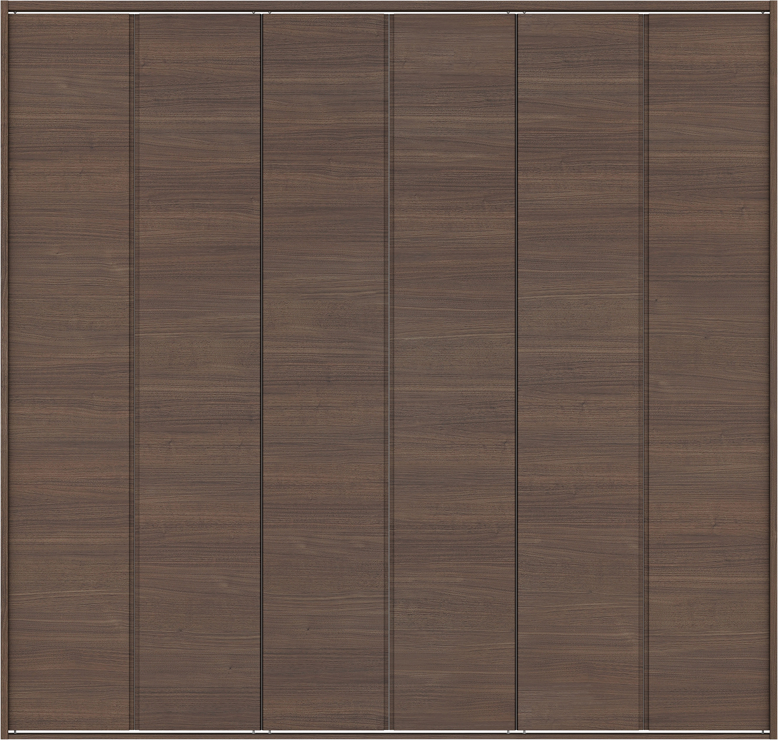 クローク収納　イエリア　折戸ユニット　ハンドルレス横木目タイプ　ウッド扉　四方枠（固定枠）　セット　２４５０幅（９尺間口）　２３３０高　〈ダルブラウン柄〉　ハンドルレス