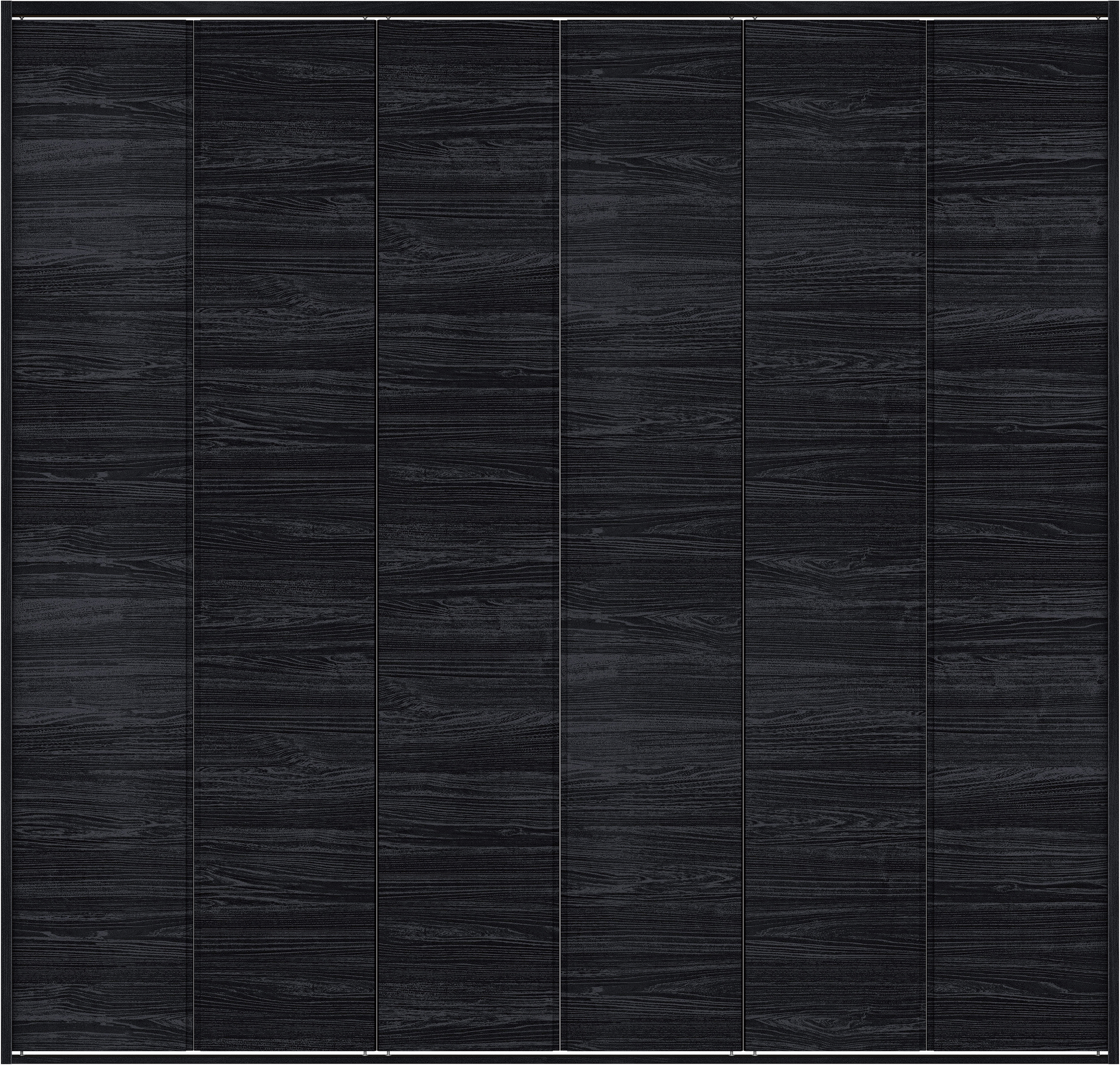 クローク収納　イエリア　折戸ユニット　ハンドルレス横木目タイプ　ウッド扉　四方枠（固定枠）　セット　２７１４幅（３Ｍ間口）　２３３０高　〈モスブラック柄〉　ハンドルレス