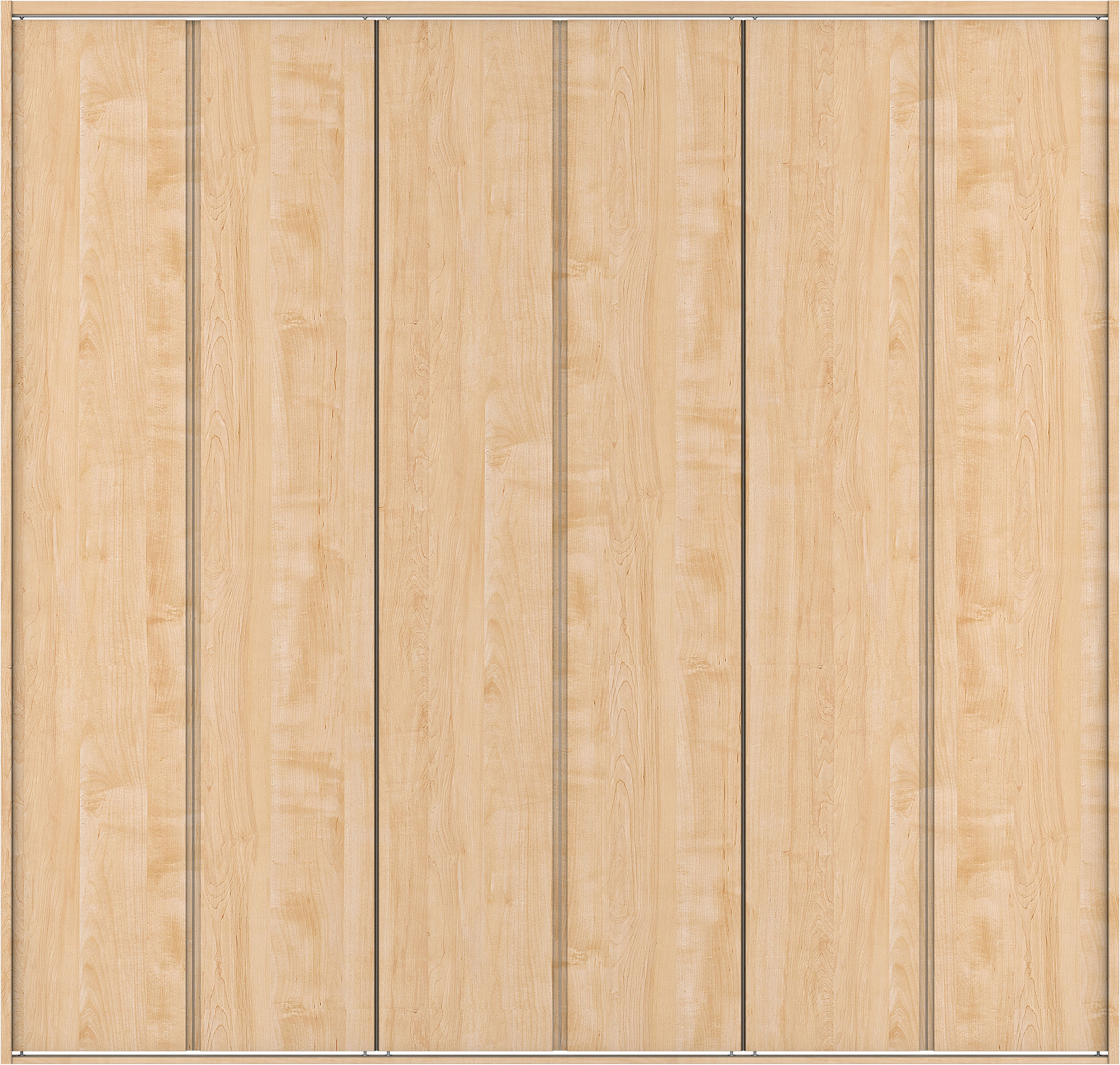 クローク収納　イエリア　折戸ユニット　ハンドルレス縦木目タイプ　ウッド扉　四方枠（固定枠）　セット　２７１４幅（３Ｍ間口）　２３３０高　〈ミルベージュ柄〉　ハンドルレス