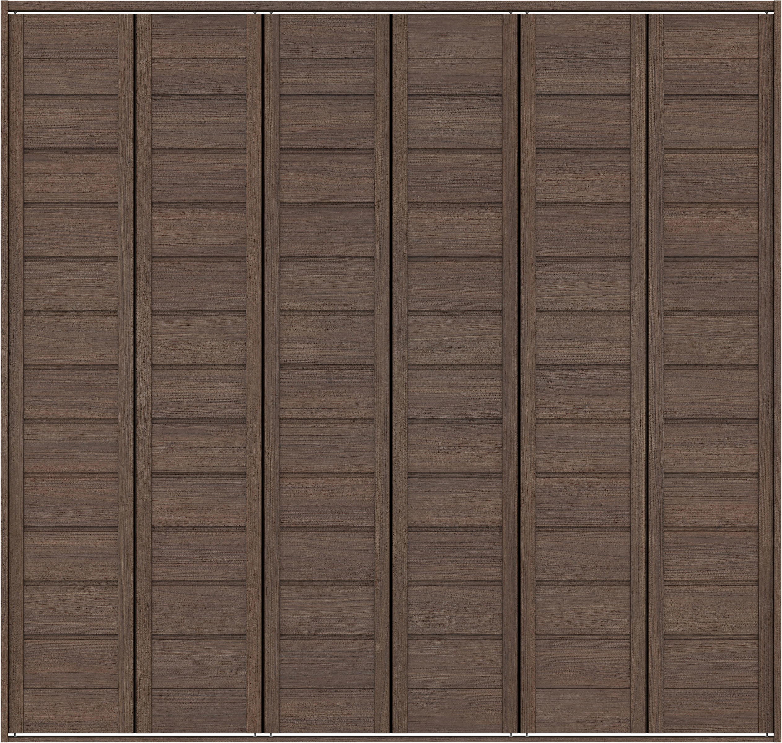 クローク収納　イエリア　折戸ユニット　通気タイプ　ウッド扉　四方枠（固定枠）　セット　２４５０幅（９尺間口）　２３３０高　〈ダルブラウン柄〉　ハンドルレス