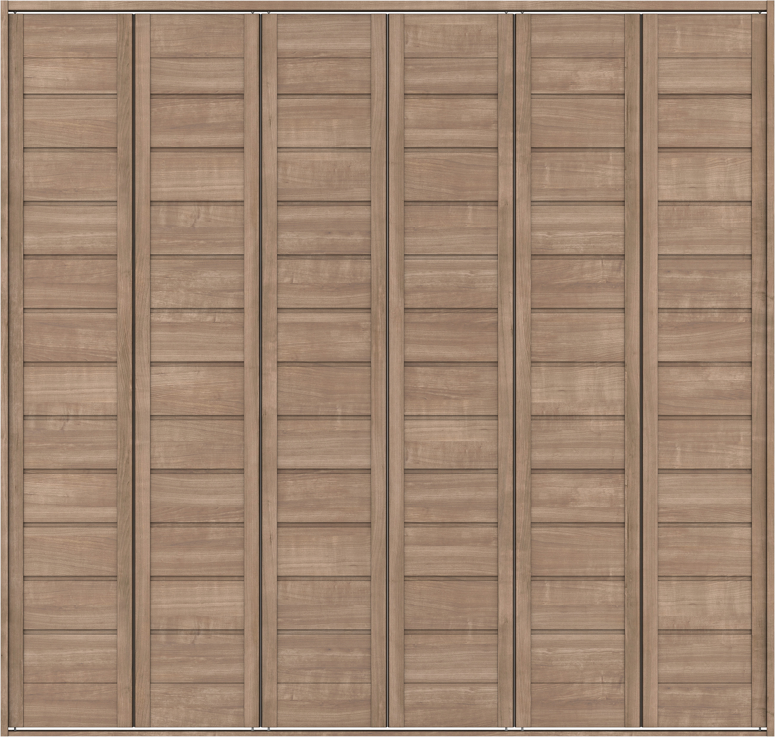 クローク収納　イエリア　折戸ユニット　通気タイプ　ウッド扉　四方枠（固定枠）　セット　２４５０幅（９尺間口）　２３３０高　〈トープグレー柄〉　ハンドルレス