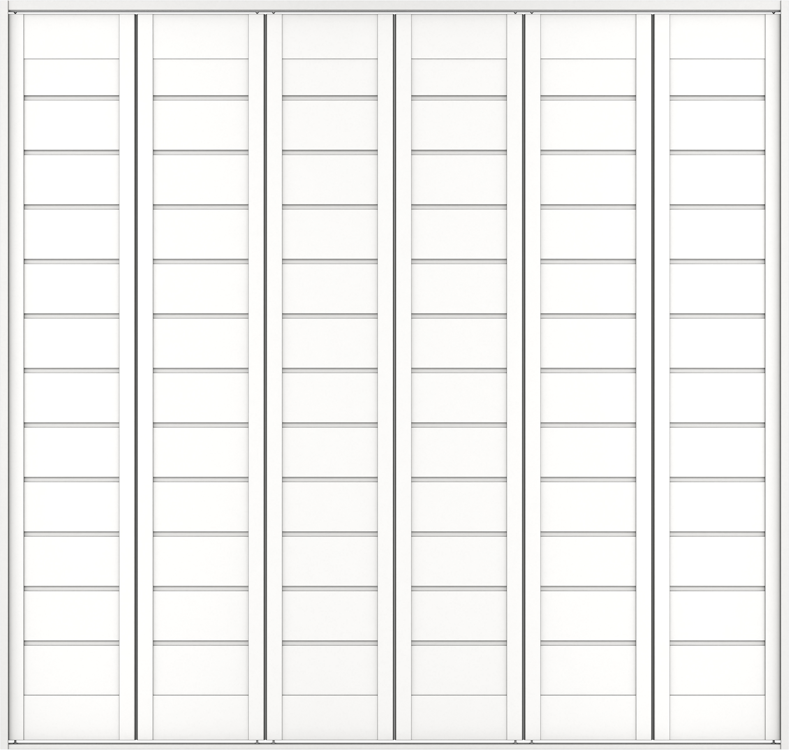 クローク収納　イエリア　折戸ユニット　通気タイプ　ウッド扉　四方枠（固定枠）　セット　２４５０幅（９尺間口）　２３３０高　〈パウダーホワイト柄〉　ハンドルレス