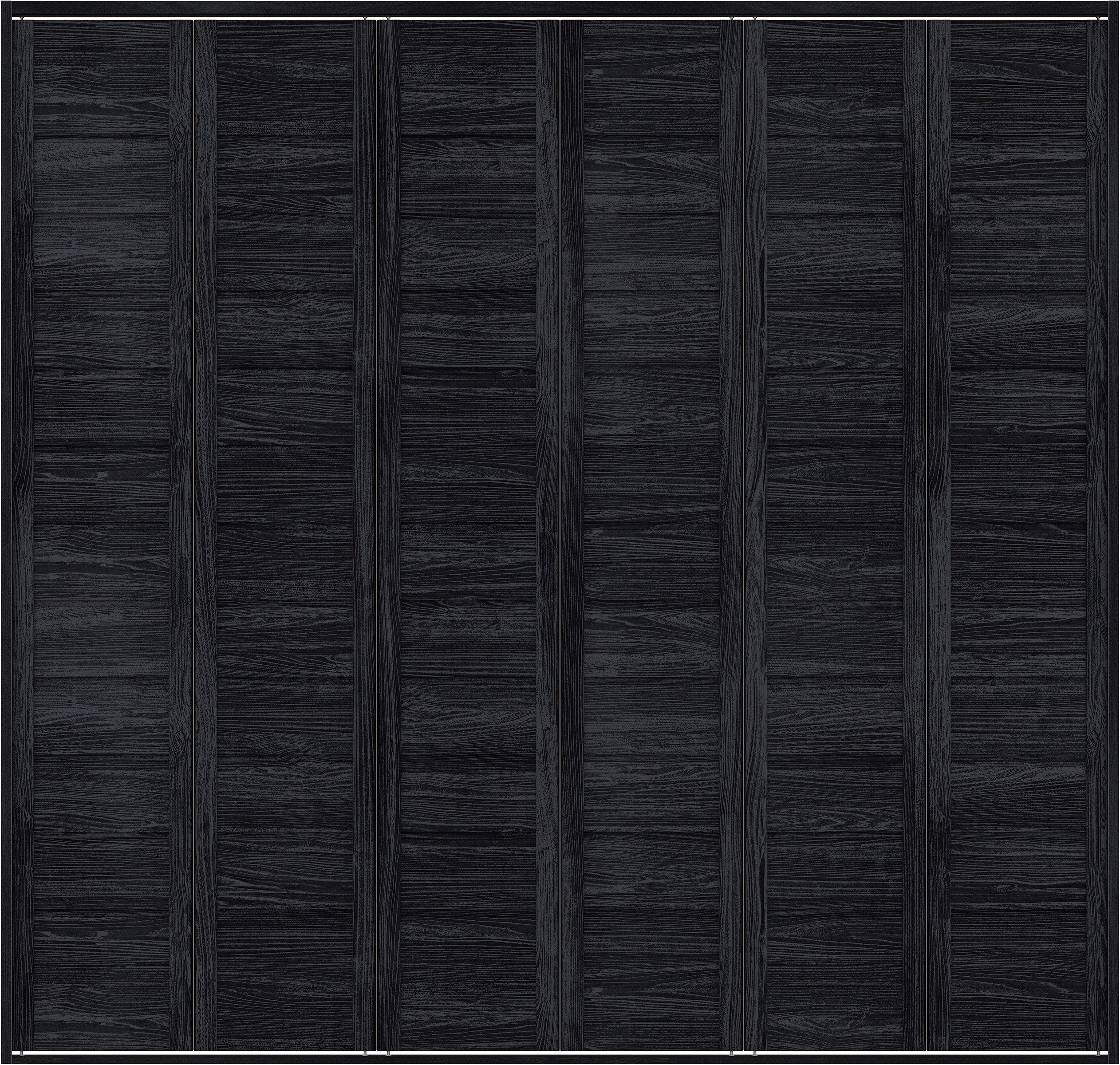 クローク収納　イエリア　折戸ユニット　通気タイプ　ウッド扉　四方枠（固定枠）　セット　２４５０幅（９尺間口）　２３３０高　〈モスブラック柄〉　ハンドルレス