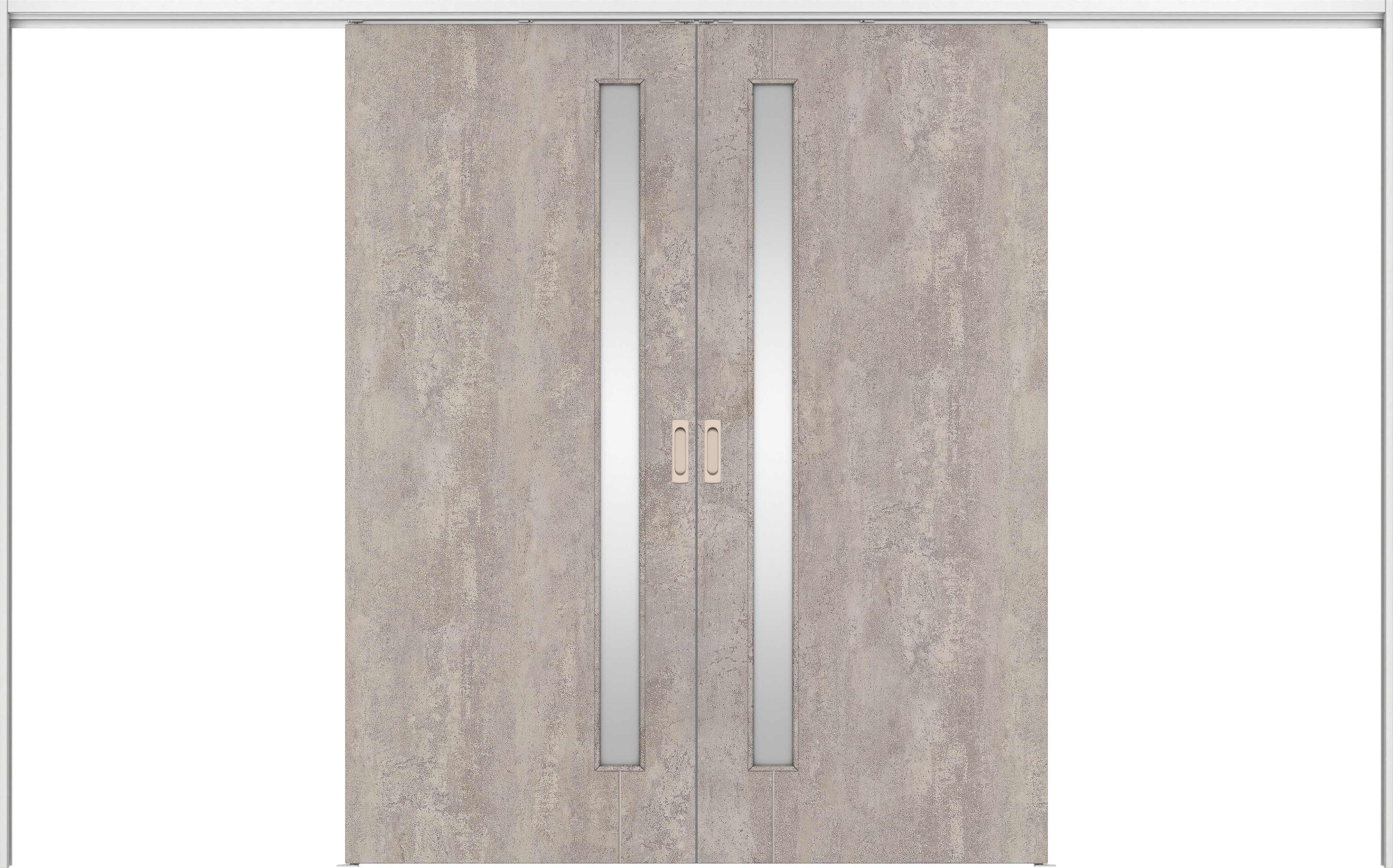 リビングドア　イエリア　吊戸・引分　扉セット　Ｄ４デザイン　３２６６幅用　２０００高　〈コンクリートグレー柄〉　左右兼用　錠なし　ラクラクローズ付用