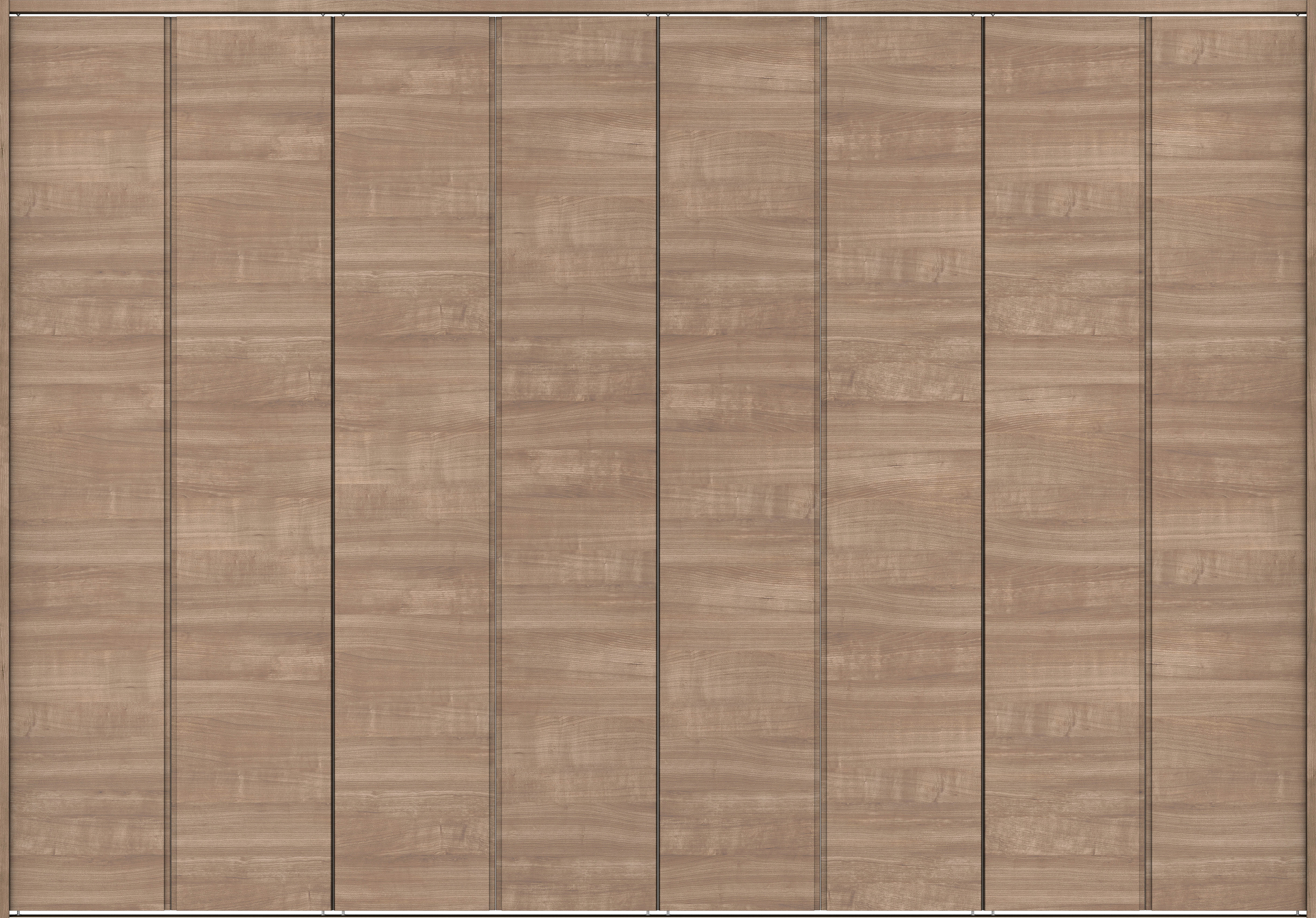 クローク収納　イエリア　折戸ユニット　ハンドルレス横木目タイプ　ウッド扉　下レール付三方枠（固定枠）　セット　３３２７幅（１２尺間口）　２３２０高　〈トープグレー柄〉　ハンドルレス