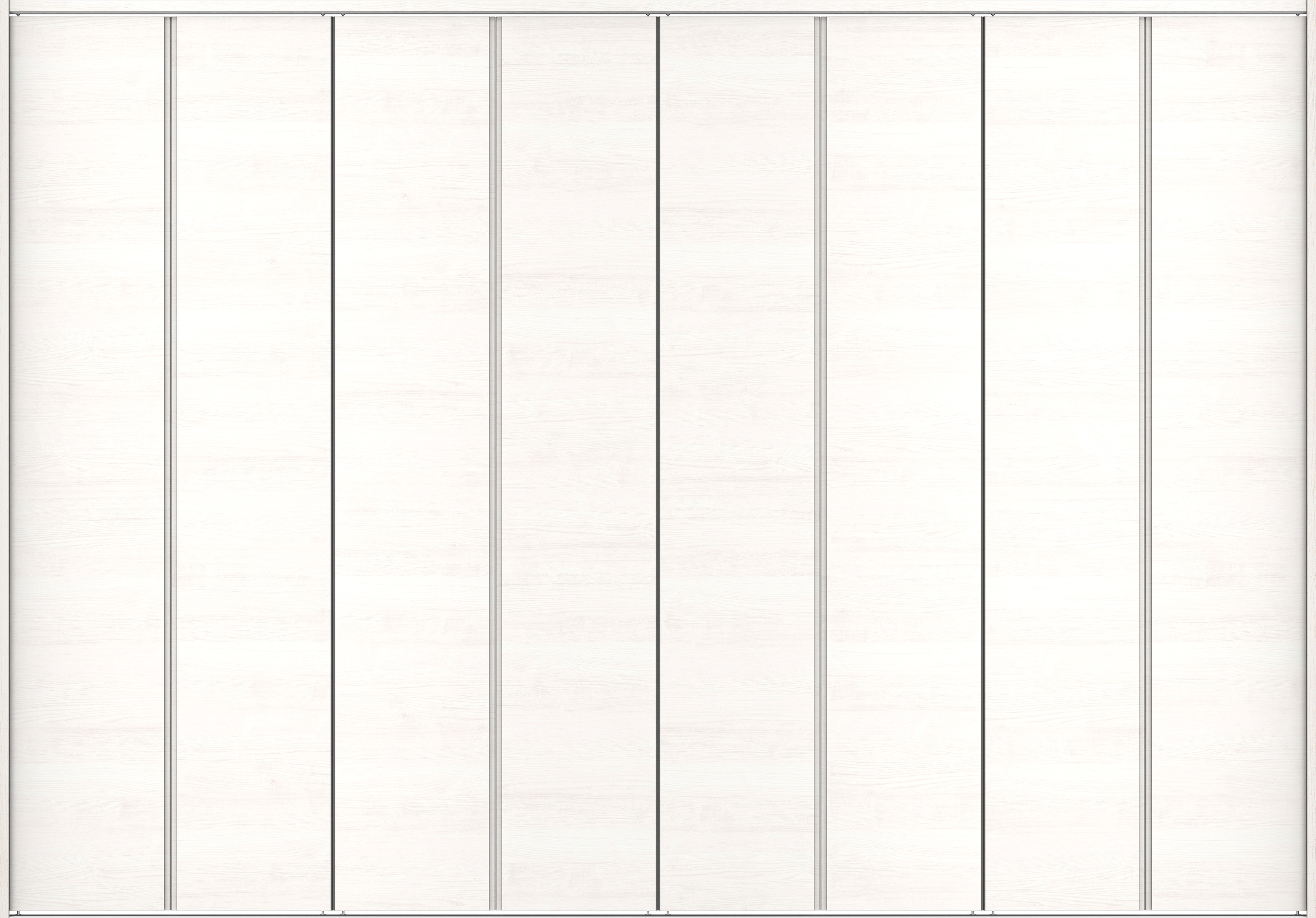 クローク収納　イエリア　折戸ユニット　ハンドルレス横木目タイプ　ウッド扉　下レール付三方枠（固定枠）　セット　３６０７幅（４Ｍ間口）　２３２０高　〈ネオホワイト柄〉　ハンドルレス
