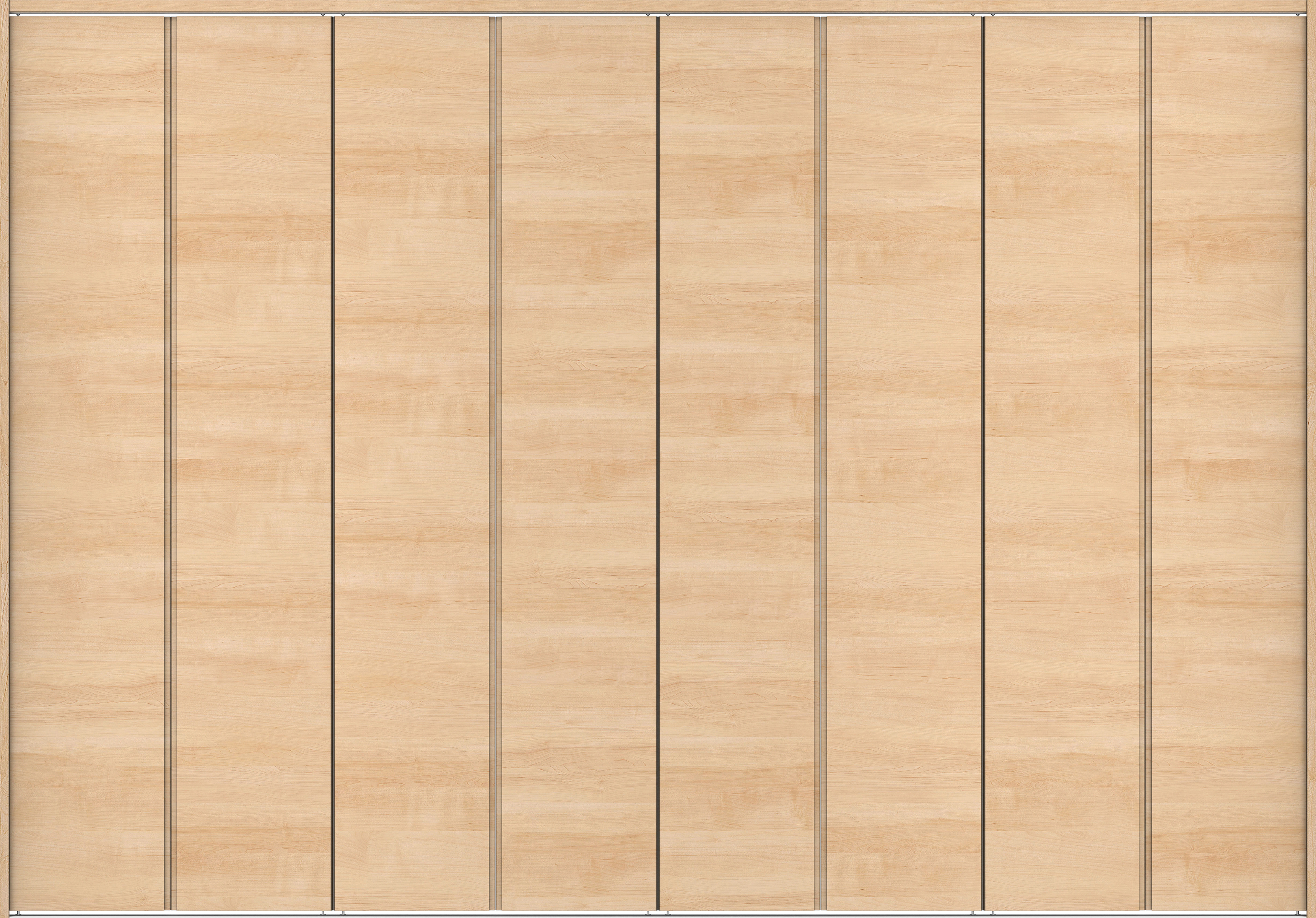 クローク収納　イエリア　折戸ユニット　ハンドルレス横木目タイプ　ウッド扉　下レール付三方枠（固定枠）　セット　３３２７幅（１２尺間口）　２３２０高　〈ミルベージュ柄〉　ハンドルレス