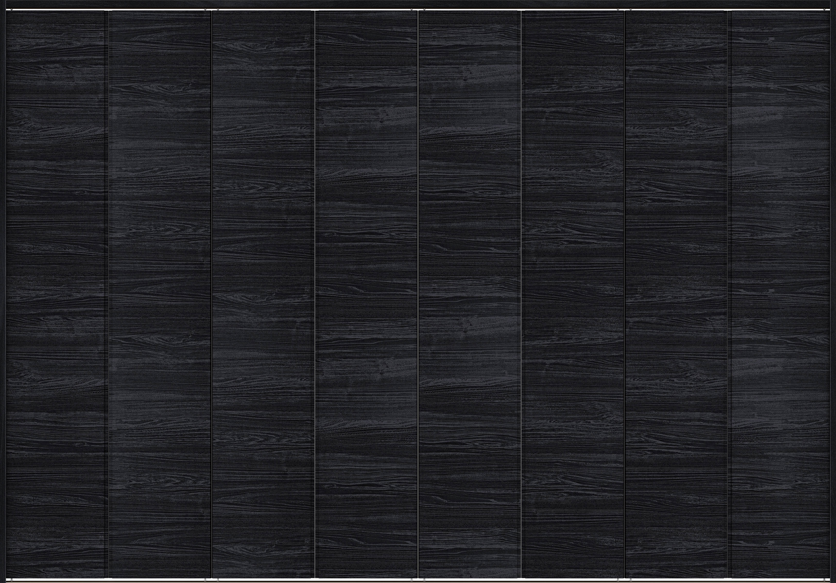 クローク収納　イエリア　折戸ユニット　ハンドルレス横木目タイプ　ウッド扉　下レール付三方枠（固定枠）　セット　３３２７幅（１２尺間口）　２３２０高　〈モスブラック柄〉　ハンドルレス