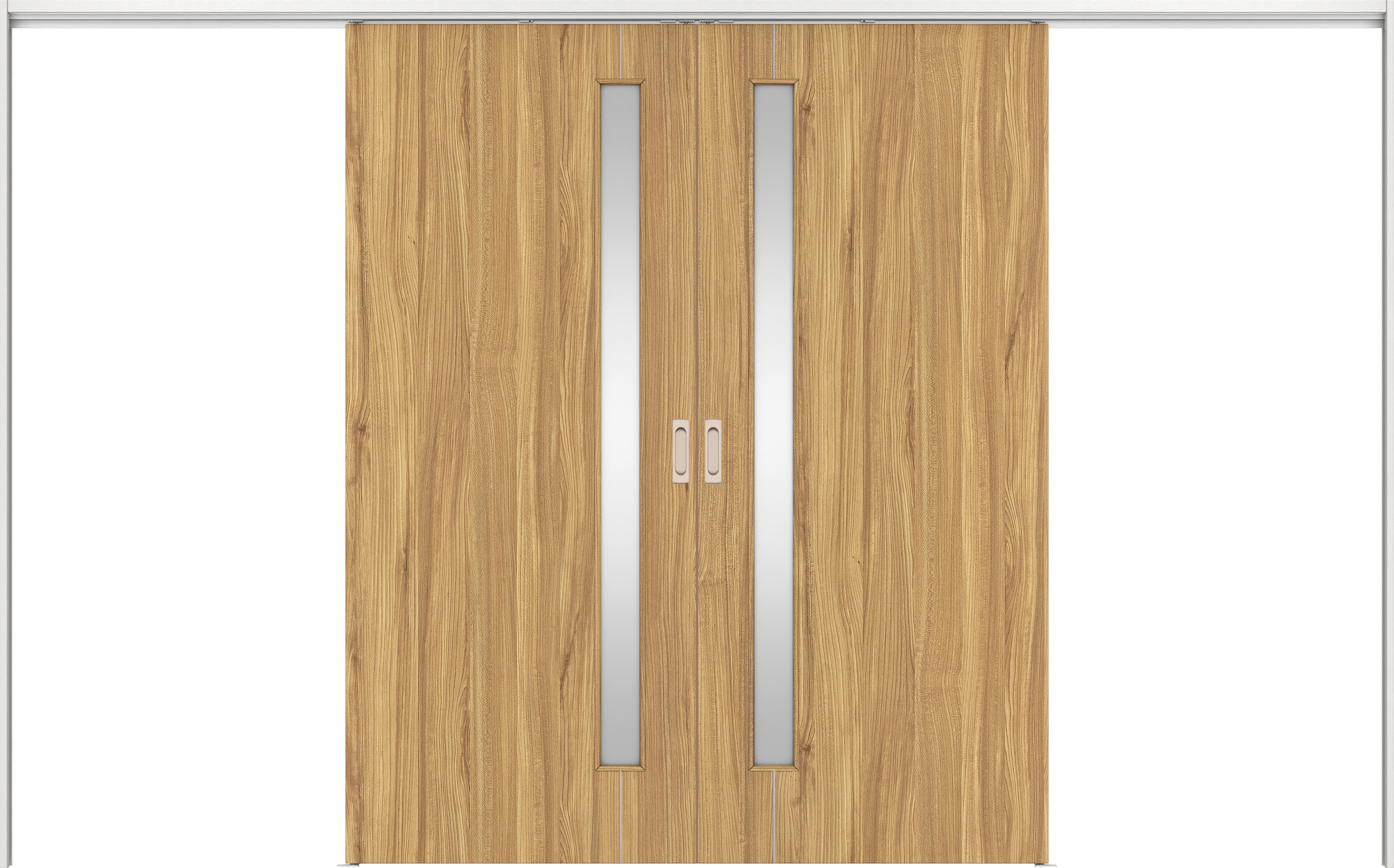 リビングドア　イエリア　吊戸・引分　扉セット　Ｄ４デザイン　３２６６幅用　２０００高　〈シナモンブラウン柄〉　左右兼用　錠なし　ラクラクローズ付用