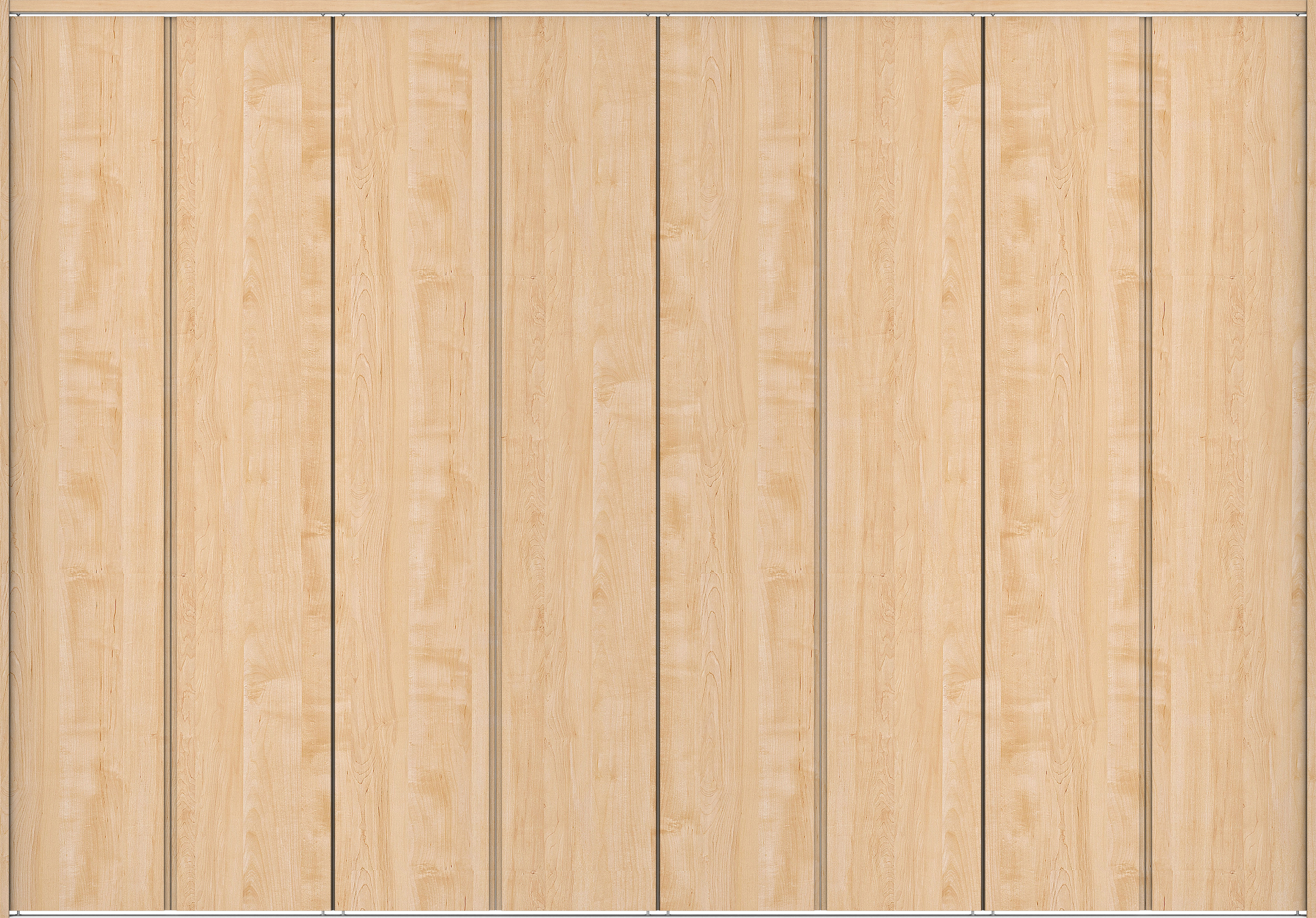 クローク収納　イエリア　折戸ユニット　ハンドルレス縦木目タイプ　ウッド扉　下レール付三方枠（固定枠）　セット　３６０７幅（４Ｍ間口）　２３２０高　〈ミルベージュ柄〉　ハンドルレス