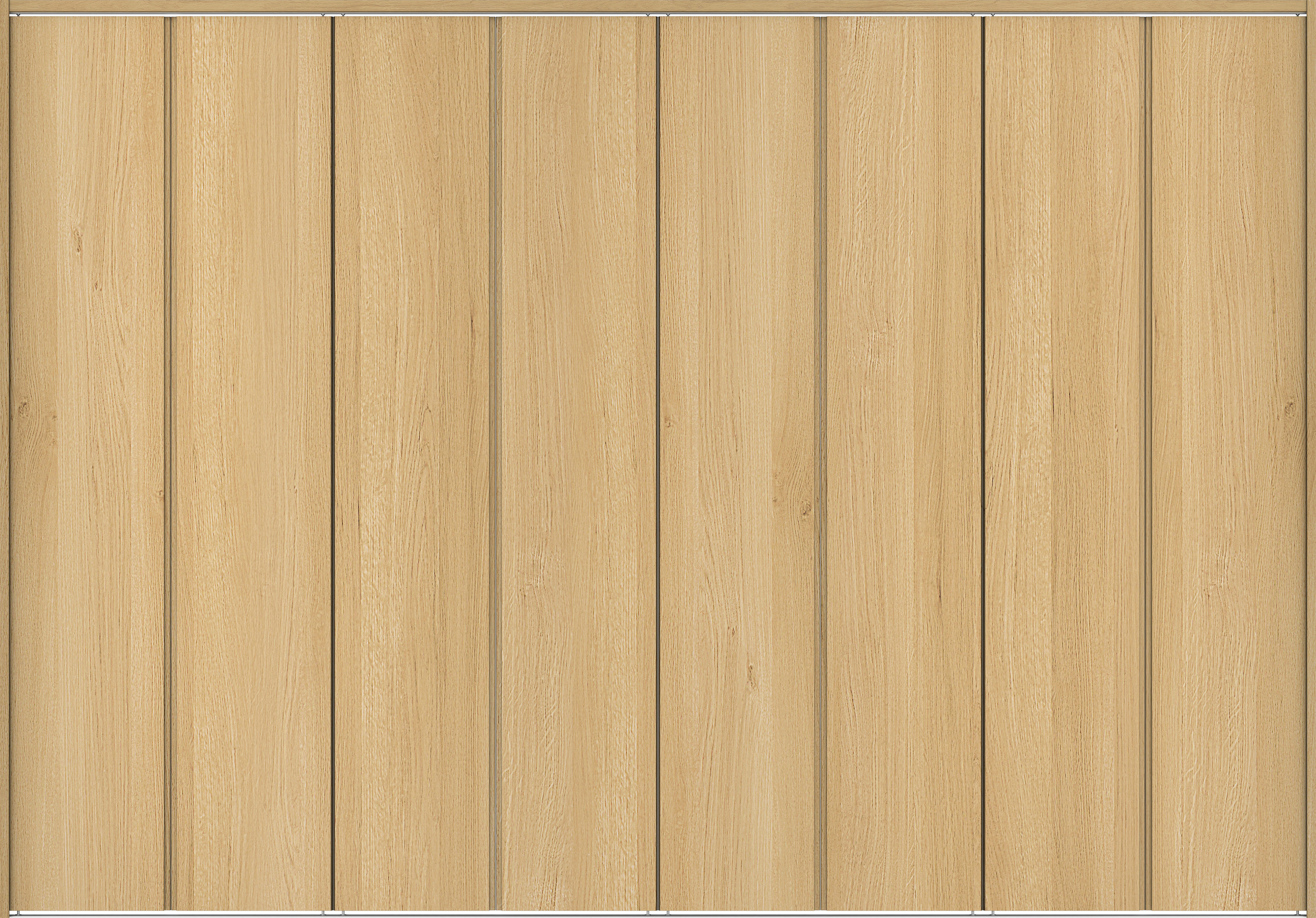 クローク収納　イエリア　折戸ユニット　ハンドルレス縦木目タイプ　ウッド扉　下レール付三方枠（固定枠）　セット　３６０７幅（４Ｍ間口）　２３２０高　〈ライトオーカー柄〉　ハンドルレス