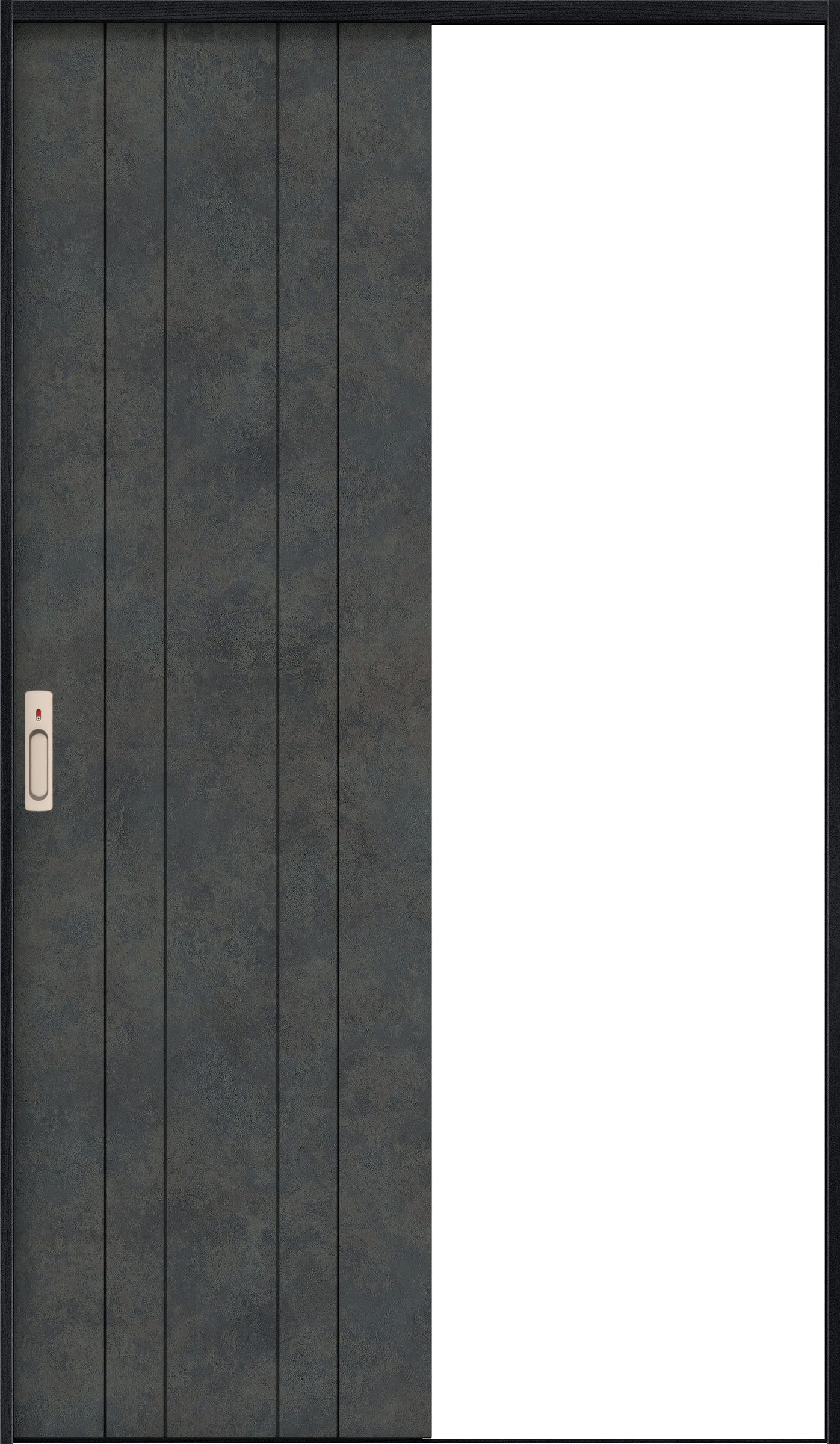 リビングドア　イエリア　引戸・片引　扉セット　０Ｓデザイン　１３１５幅用　２０００高　〈アイアンブラック柄〉　左右兼用　カマ錠付　表示錠　ラクラクローズ付