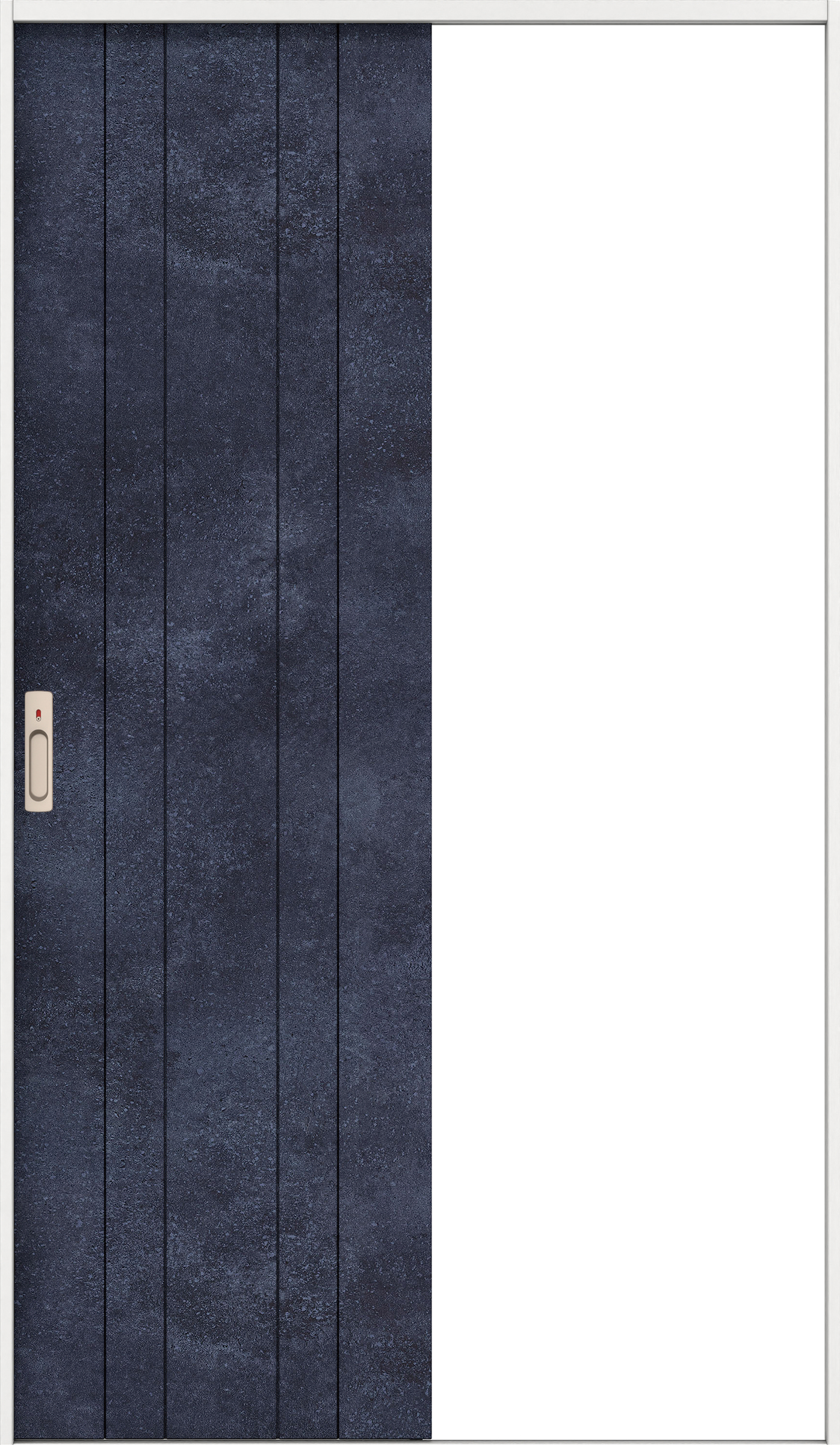 リビングドア　イエリア　引戸・片引　扉セット　０Ｓデザイン　１３１５幅用　２０００高　〈コバルトブルー柄〉　左右兼用　カマ錠付　表示錠　ラクラクローズ付