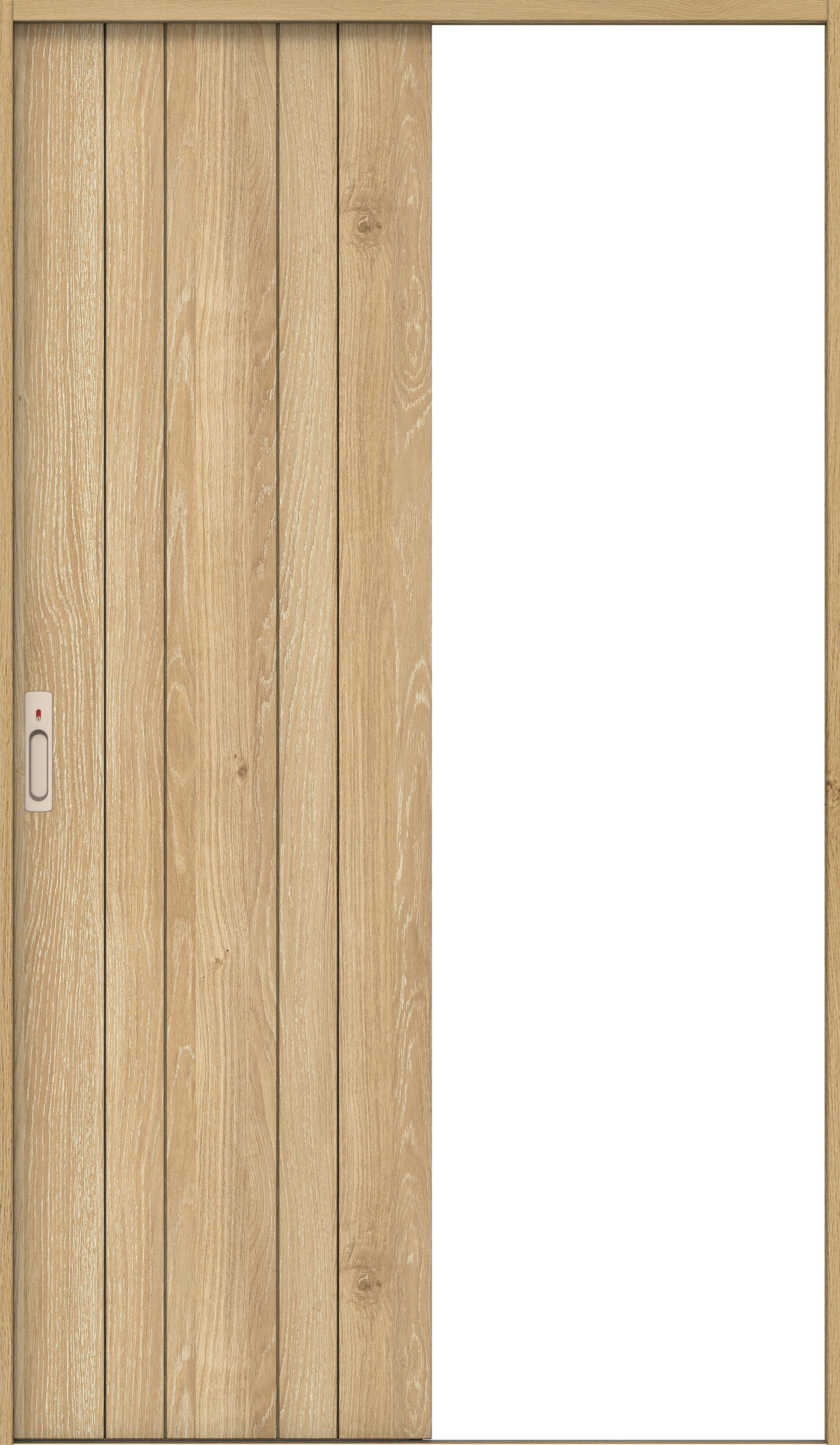 リビングドア　イエリア　引戸・片引　扉セット　０Ｓデザイン　１３１５幅用　２０００高　〈ミルキーオーカー柄〉　左右兼用　カマ錠付　表示錠　ラクラクローズ付