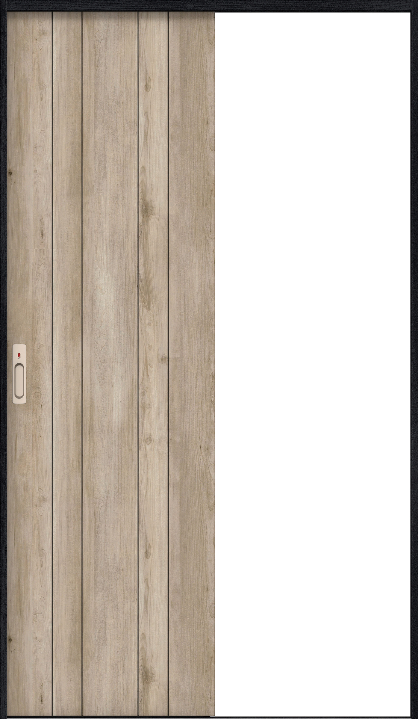 リビングドア　イエリア　引戸・片引　扉セット　０Ｓデザイン　１３１５幅用　２０００高　〈スモークグレー柄〉　左右兼用　カマ錠付　表示錠　ラクラクローズ付