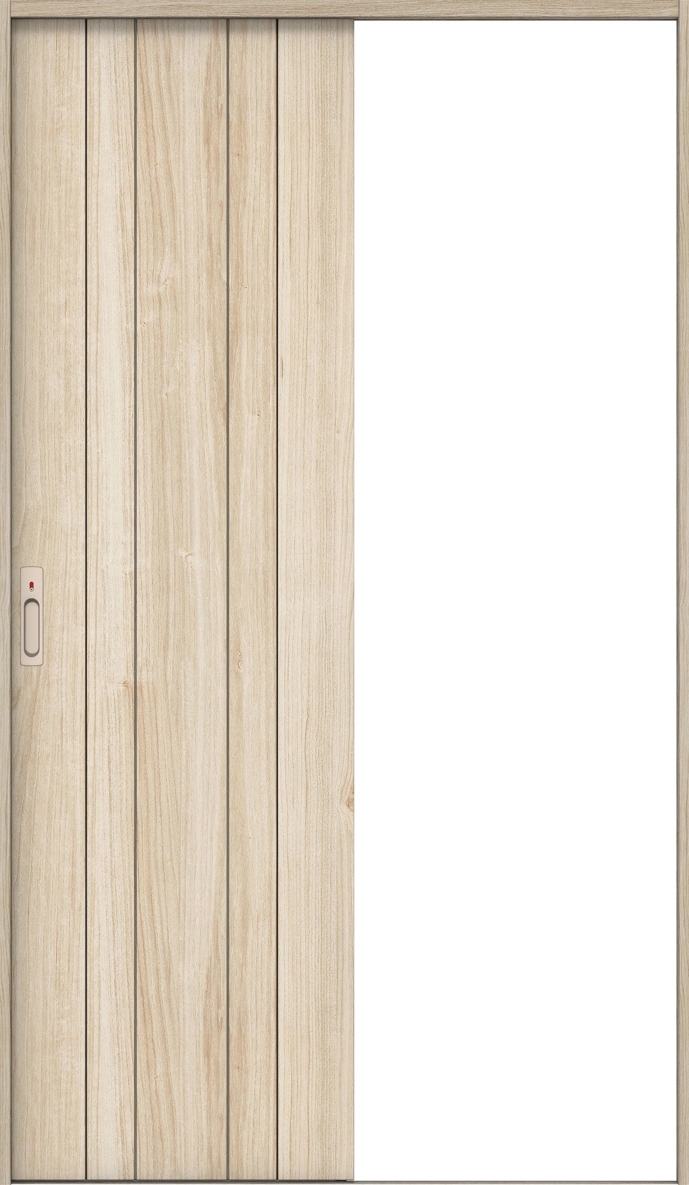 リビングドア　イエリア　引戸・片引　扉セット　０Ｓデザイン　１３１５幅用　２０００高　〈コットンベージュ柄〉　左右兼用　カマ錠付　表示錠　ラクラクローズ付