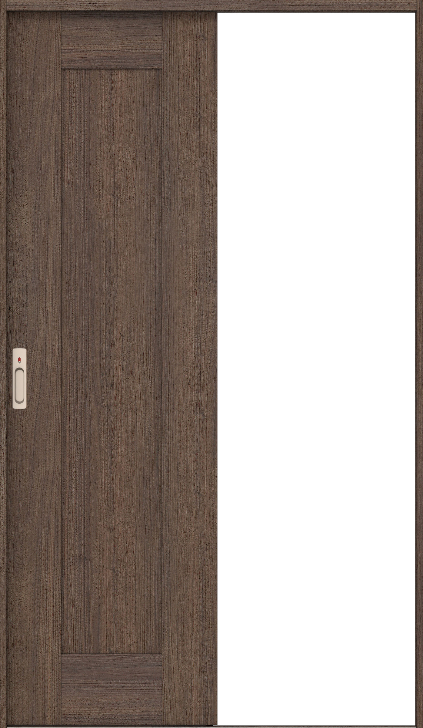 リビングドア　イエリア　引戸・片引　扉セット　３８デザイン　１１８３幅用　２０００高　〈ダルブラウン柄〉　左右兼用　カマ錠付　表示錠　ラクラクローズ付