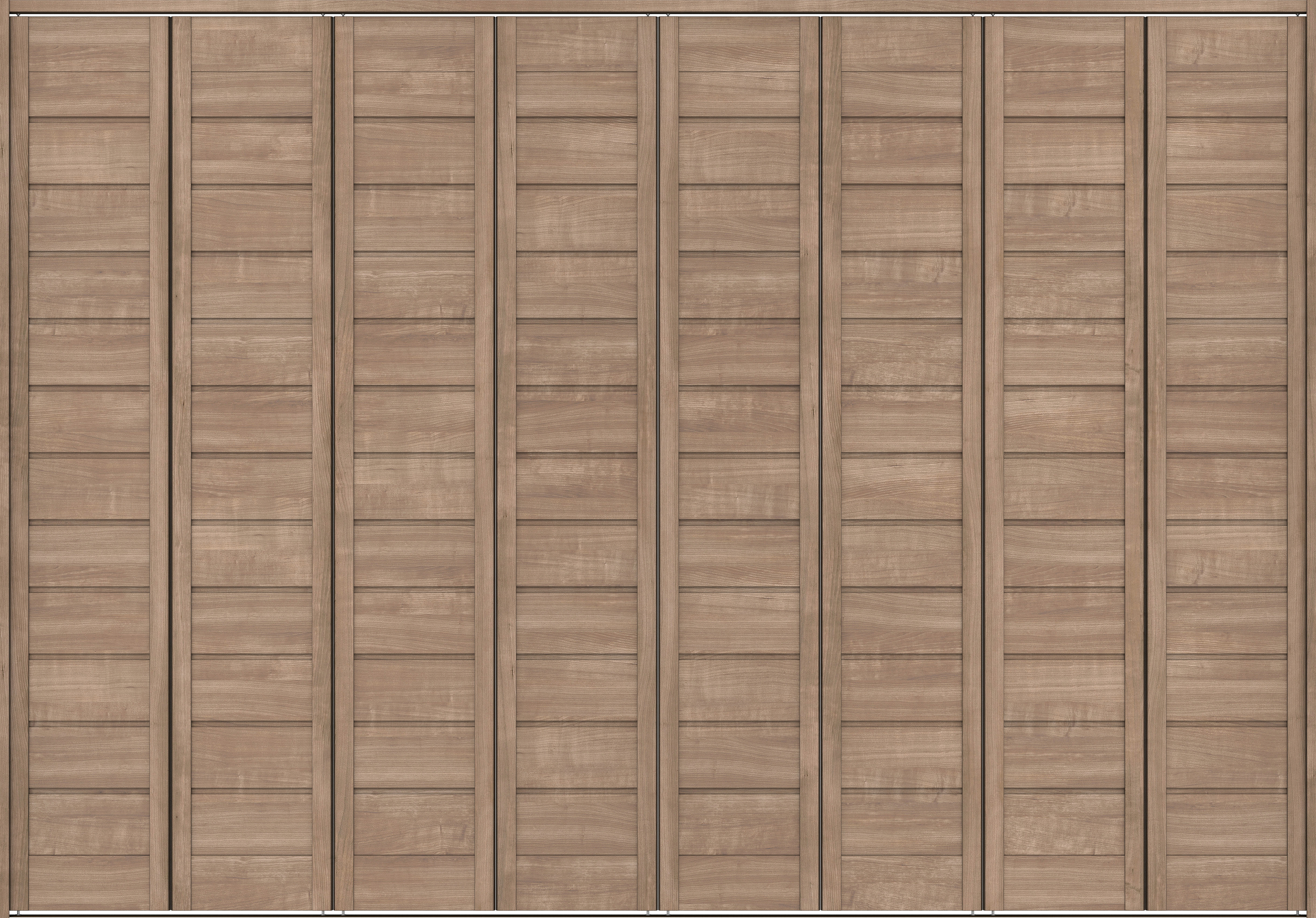 クローク収納　イエリア　折戸ユニット　通気タイプ　ウッド扉　下レール付三方枠（固定枠）　セット　３３２７幅（１２尺間口）　２３２０高　〈トープグレー柄〉　ハンドルレス