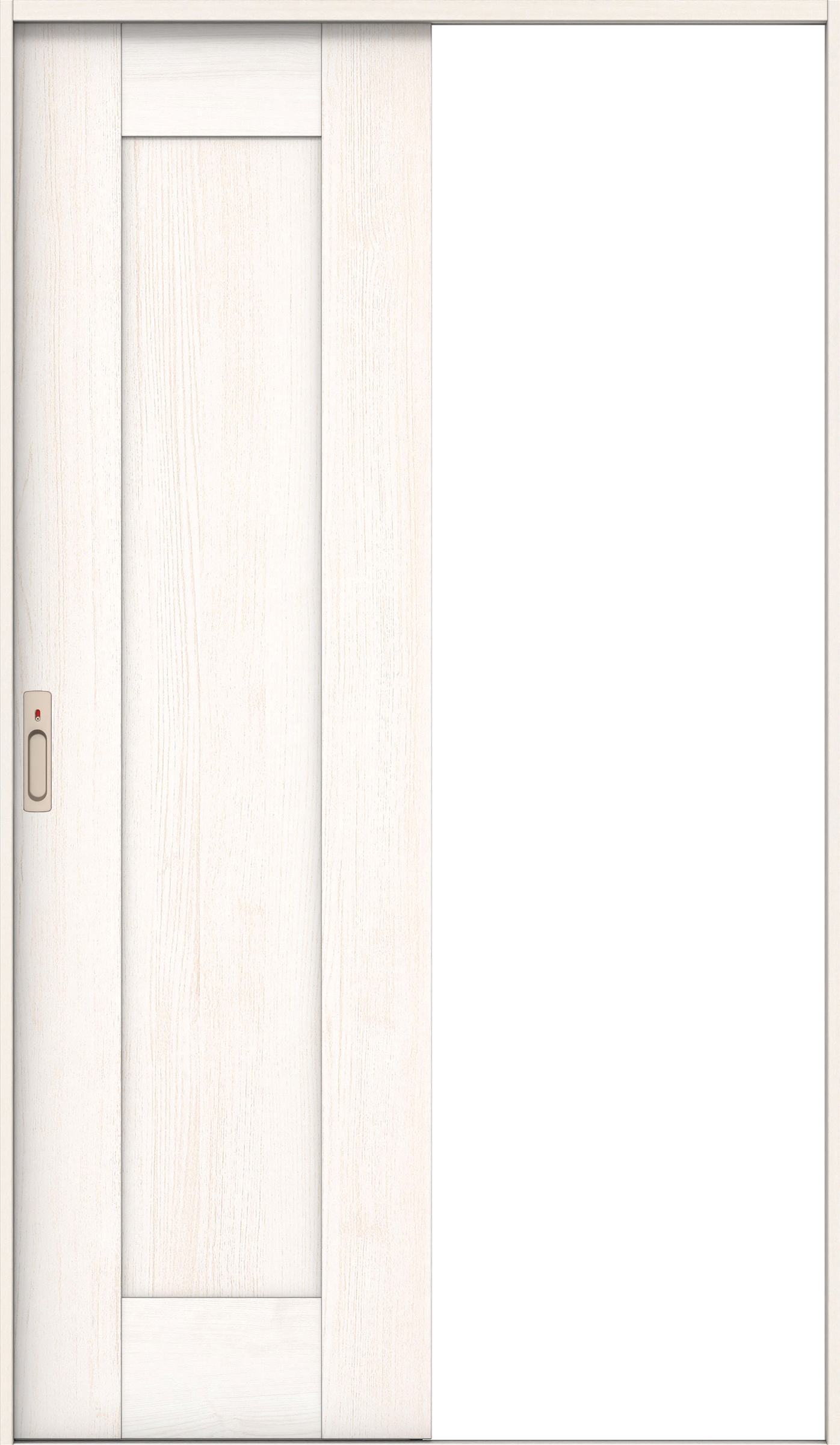 リビングドア　イエリア　引戸・片引　扉セット　３８デザイン　１１８３幅用　２０００高　〈ネオホワイト柄〉　左右兼用　カマ錠付　表示錠　ラクラクローズ付