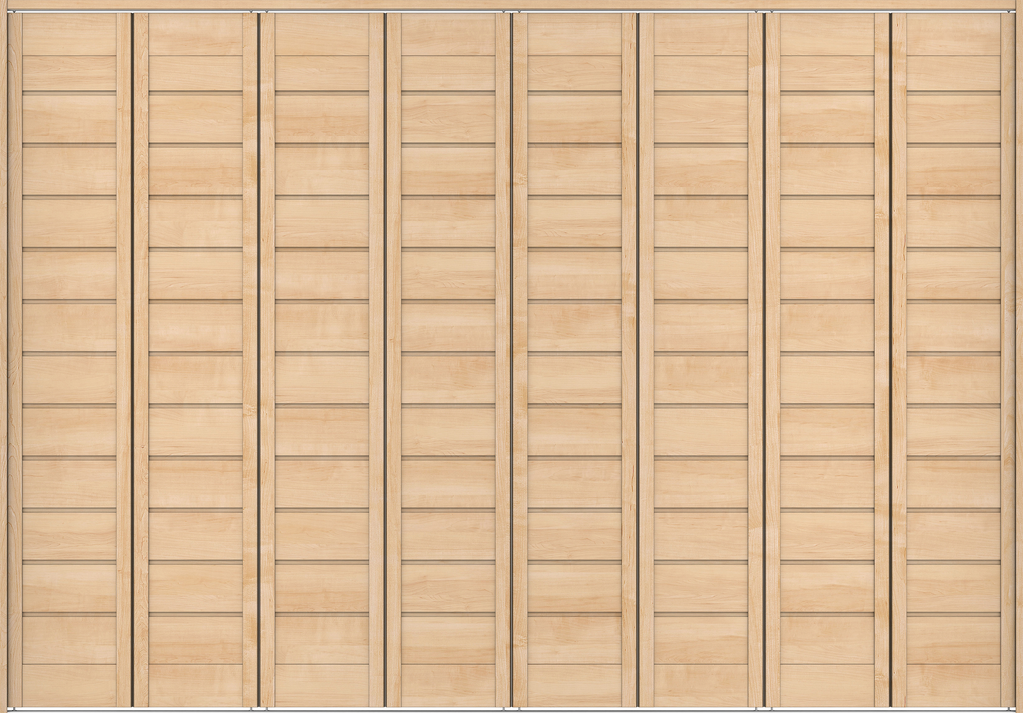クローク収納　イエリア　折戸ユニット　通気タイプ　ウッド扉　下レール付三方枠（固定枠）　セット　３３２７幅（１２尺間口）　２３２０高　〈ミルベージュ柄〉　ハンドルレス